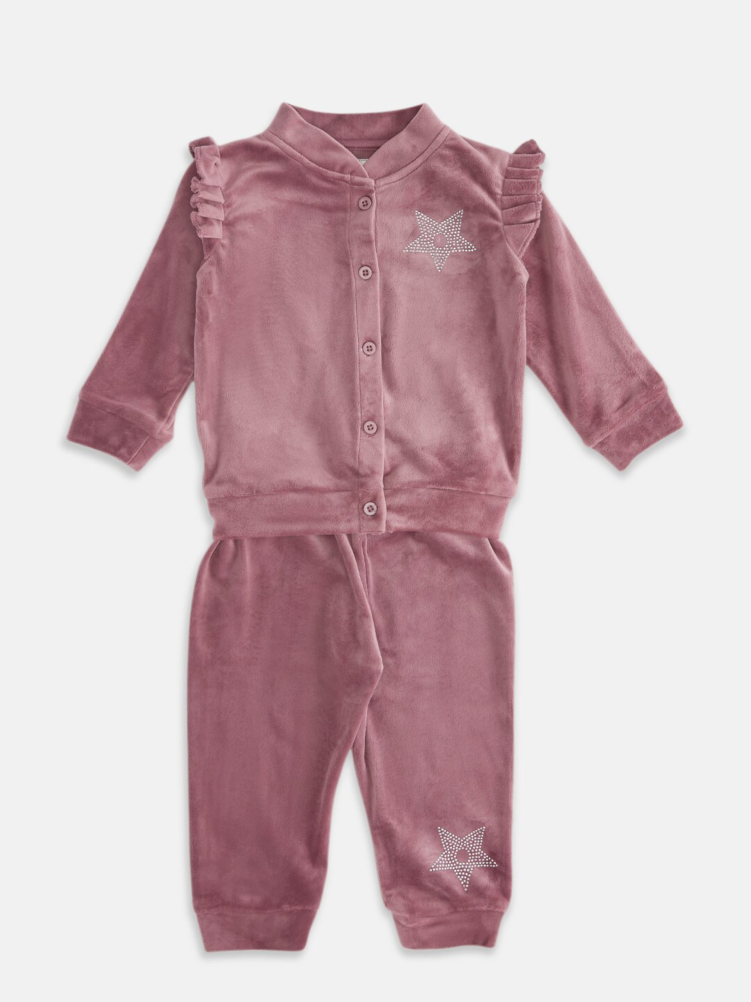 Pantaloons Baby Girls Pink T-shirt with Trousers