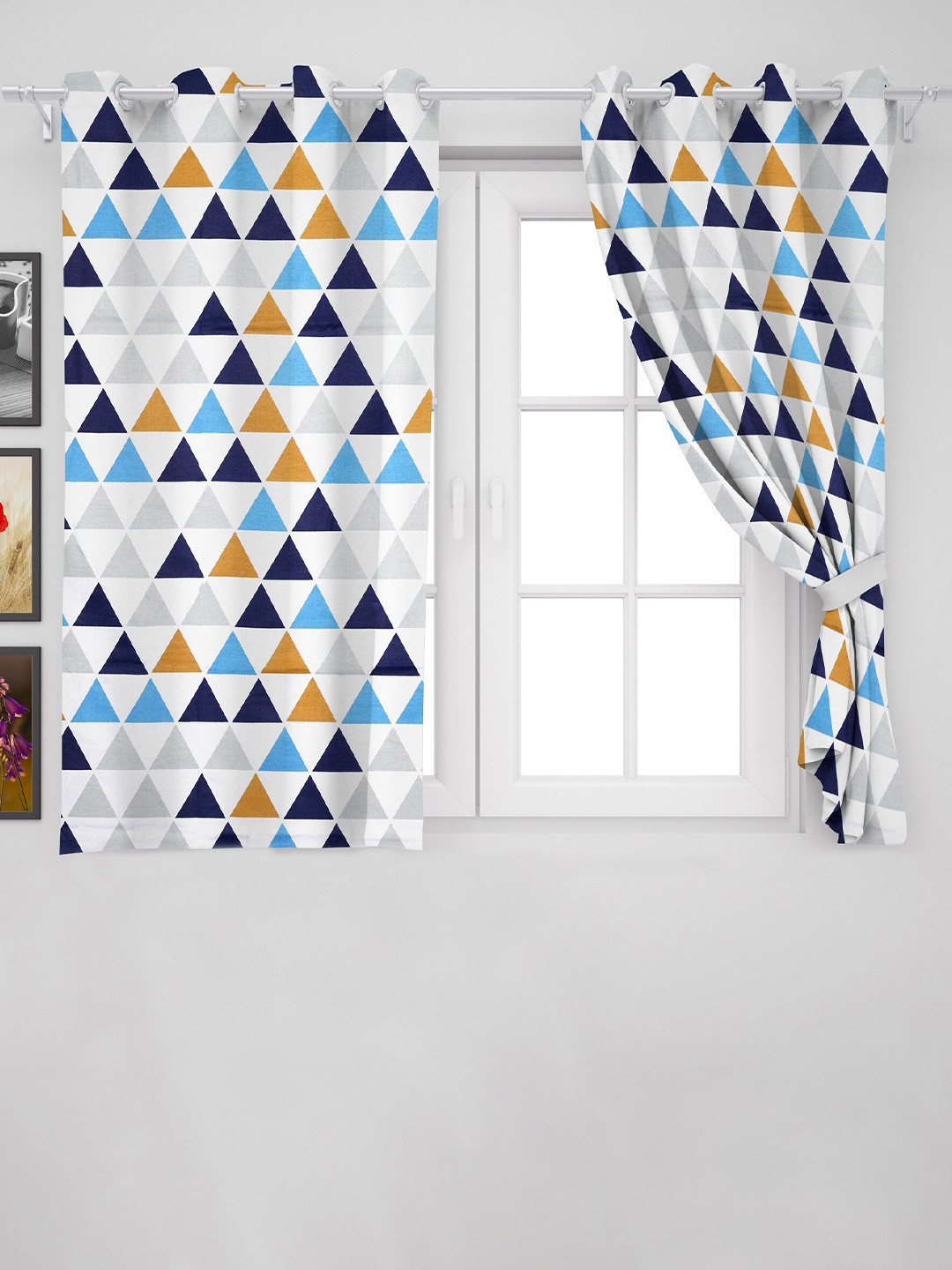 HOMEMONDE Cotton Geometric Window Curtain
