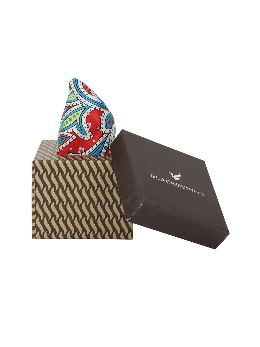 Blackberrys Men Printed Silk Pocket Square