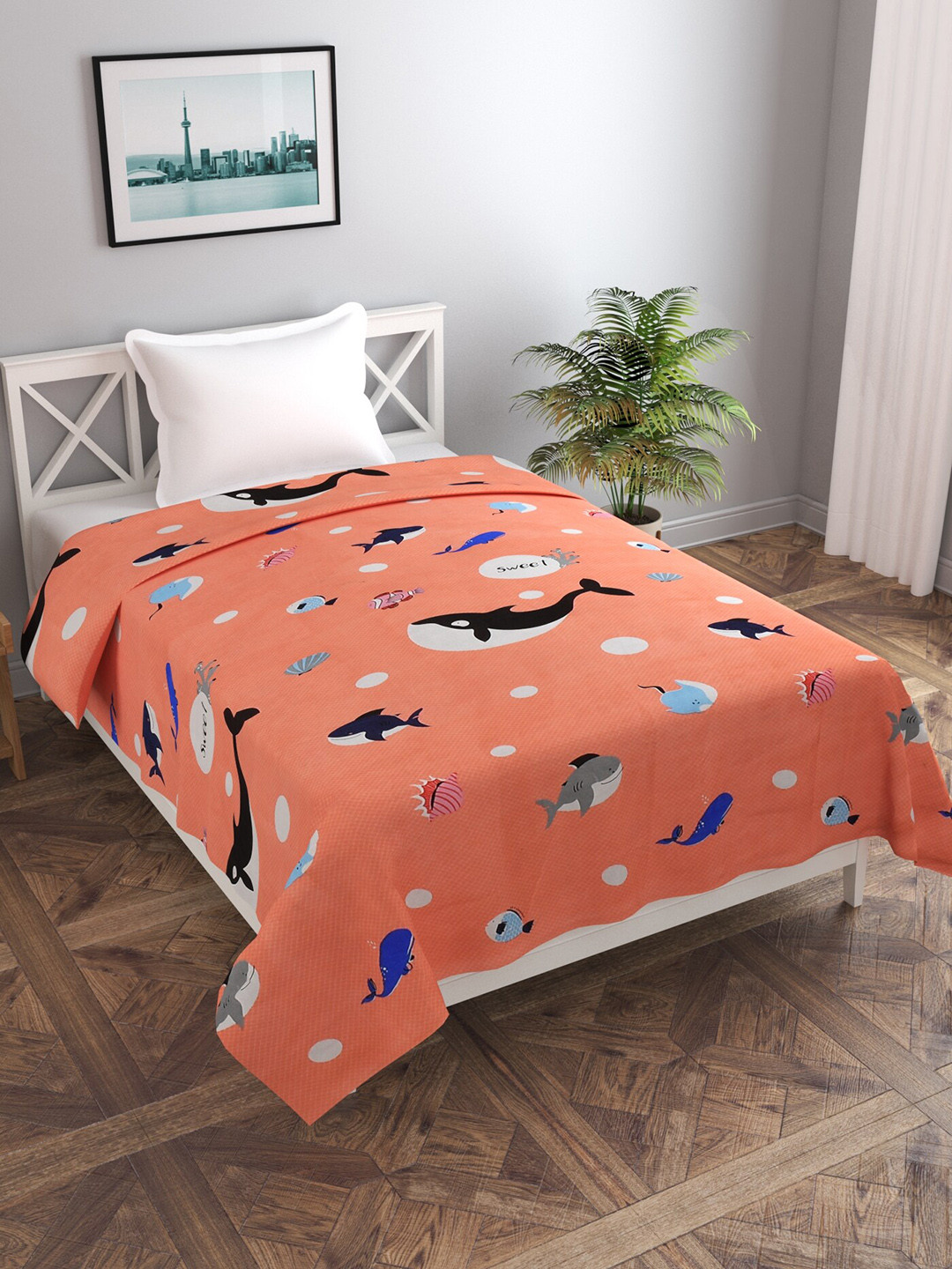 MORADO Pink Printed Single Duvet Cover