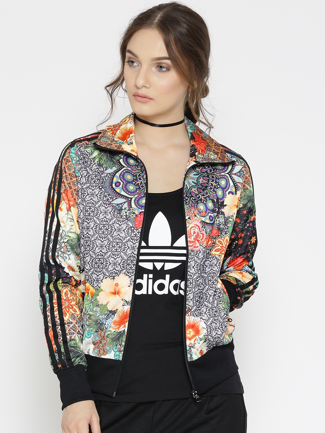 ADIDAS Originals Women Multicoloured JARDIM Agharta Track Printed Sporty  Jacket