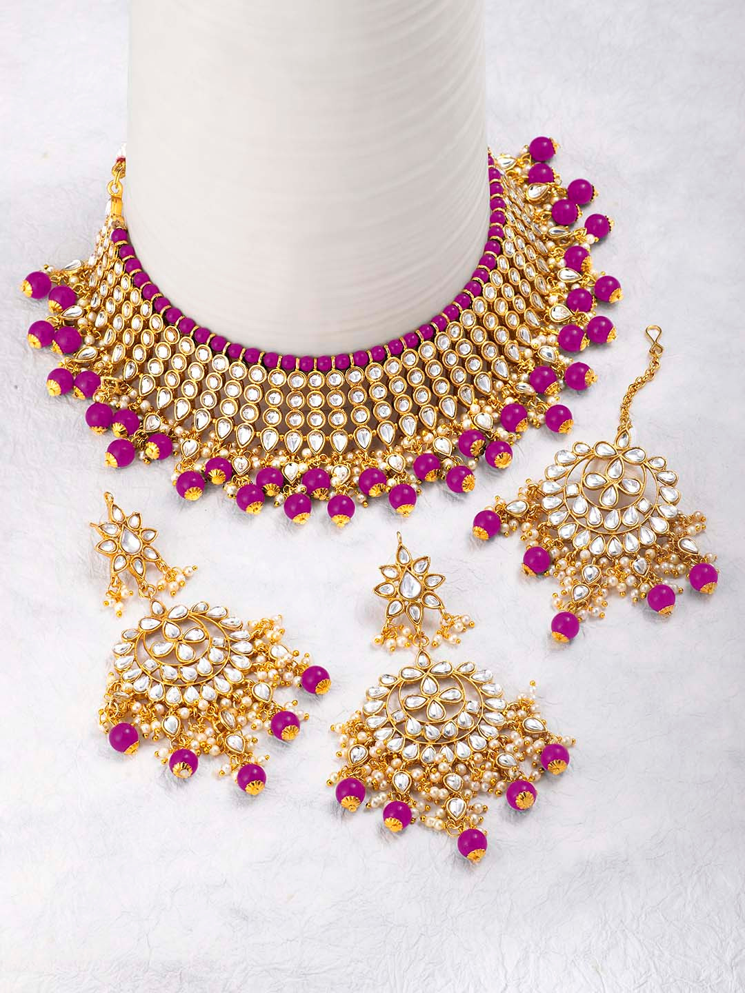 Peora Stone Studded Jewellery Set