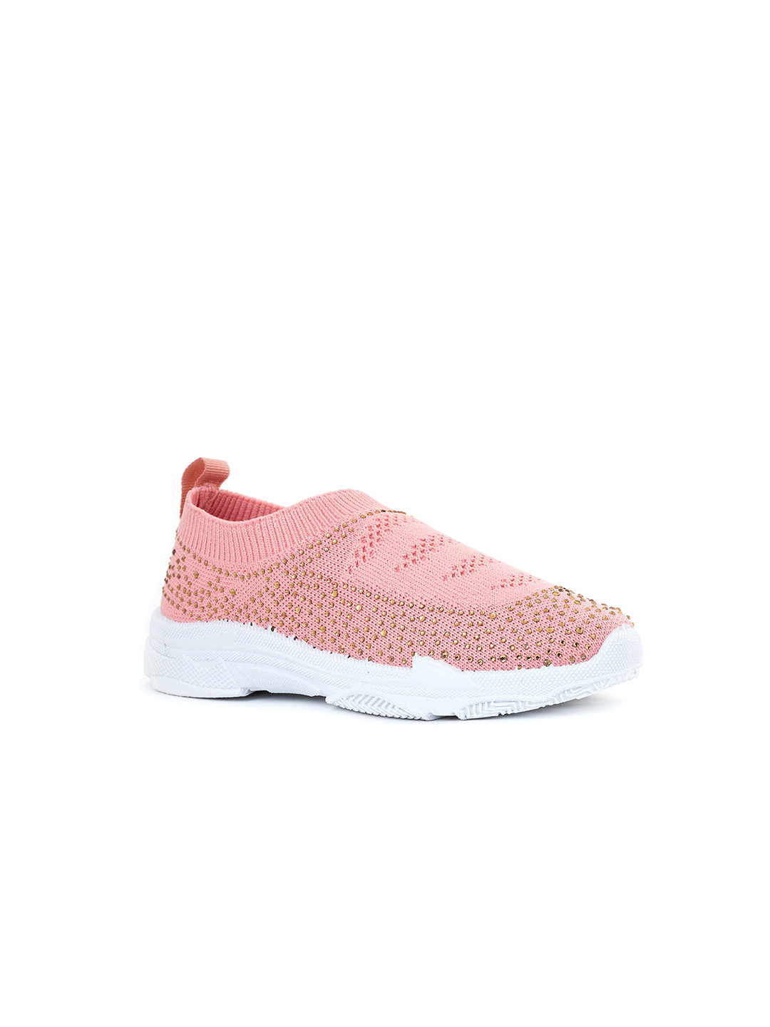 Khadims Girls Pink Woven Design Slip-On Sneakers