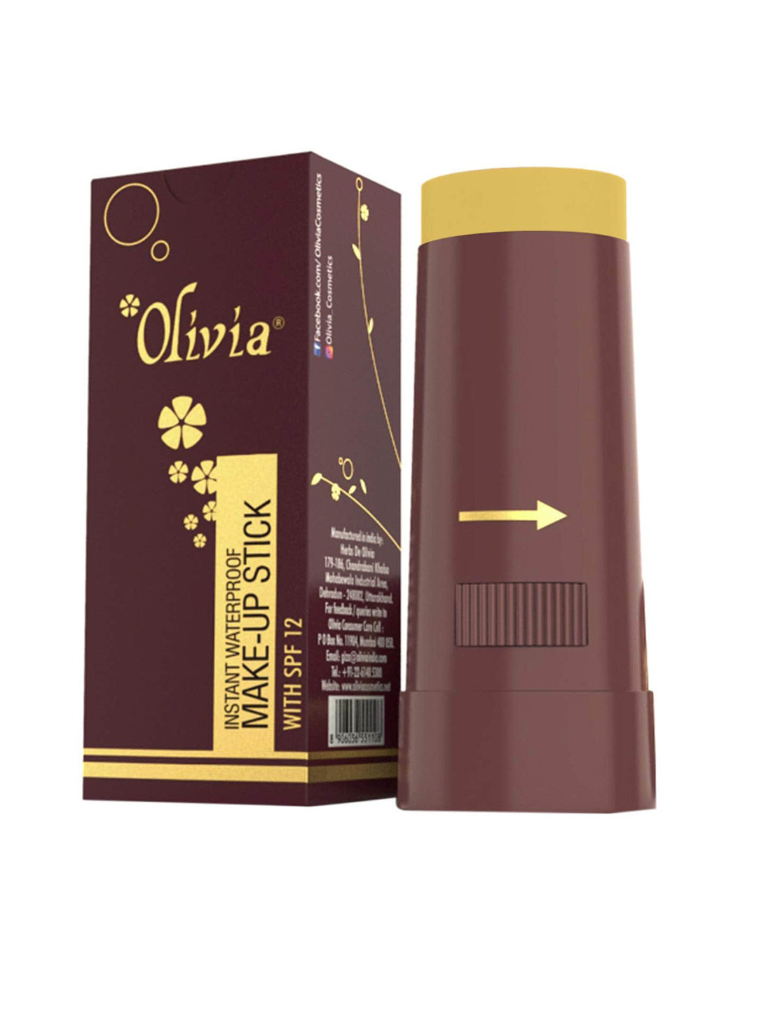 Olivia Instant Waterproof Makeup Stick Concealer with SPF 12 - 15g - Lining Yellow 07
