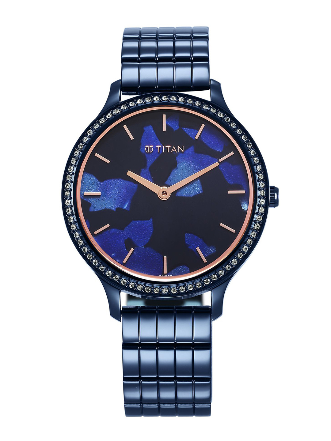 Titan Women Dial & Stainless Steel Bracelet Style Straps Analogue Watch 2711QM01