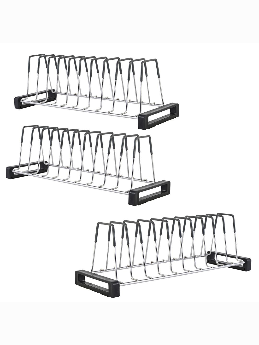 Kuber Industries 3-Pcs Stainless Steel Dish Rack