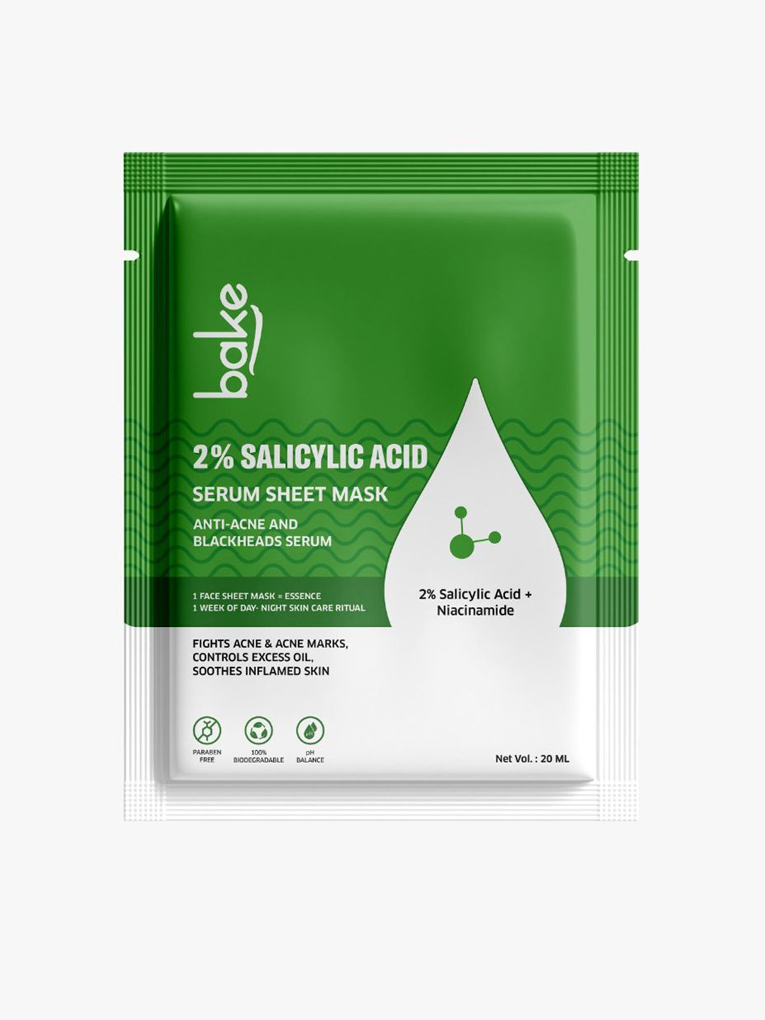 BAKE  2% Salicylic Acid Serum Sheet Mask -20 ml