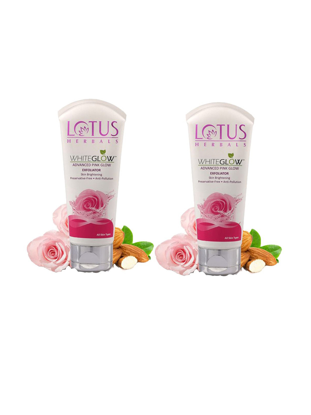 Lotus Herbals Whiteglow Set Of 2 Advanced Pink Glow Exfoliator - 100g Each