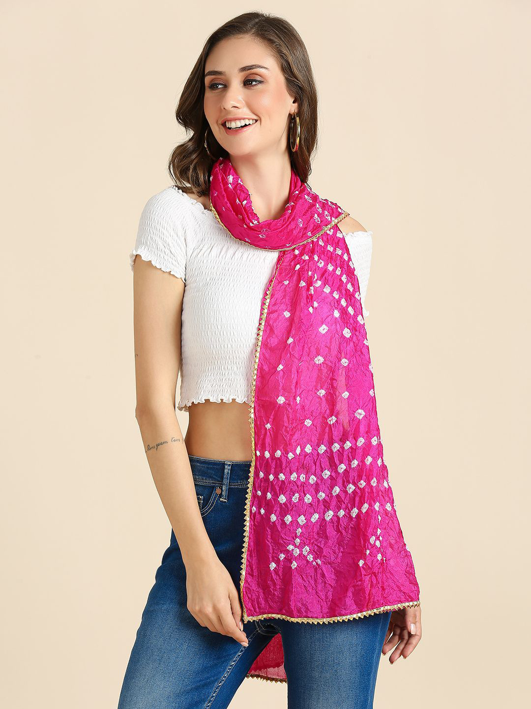 Dupatta Bazaar Women Bandhani Dyed Stole