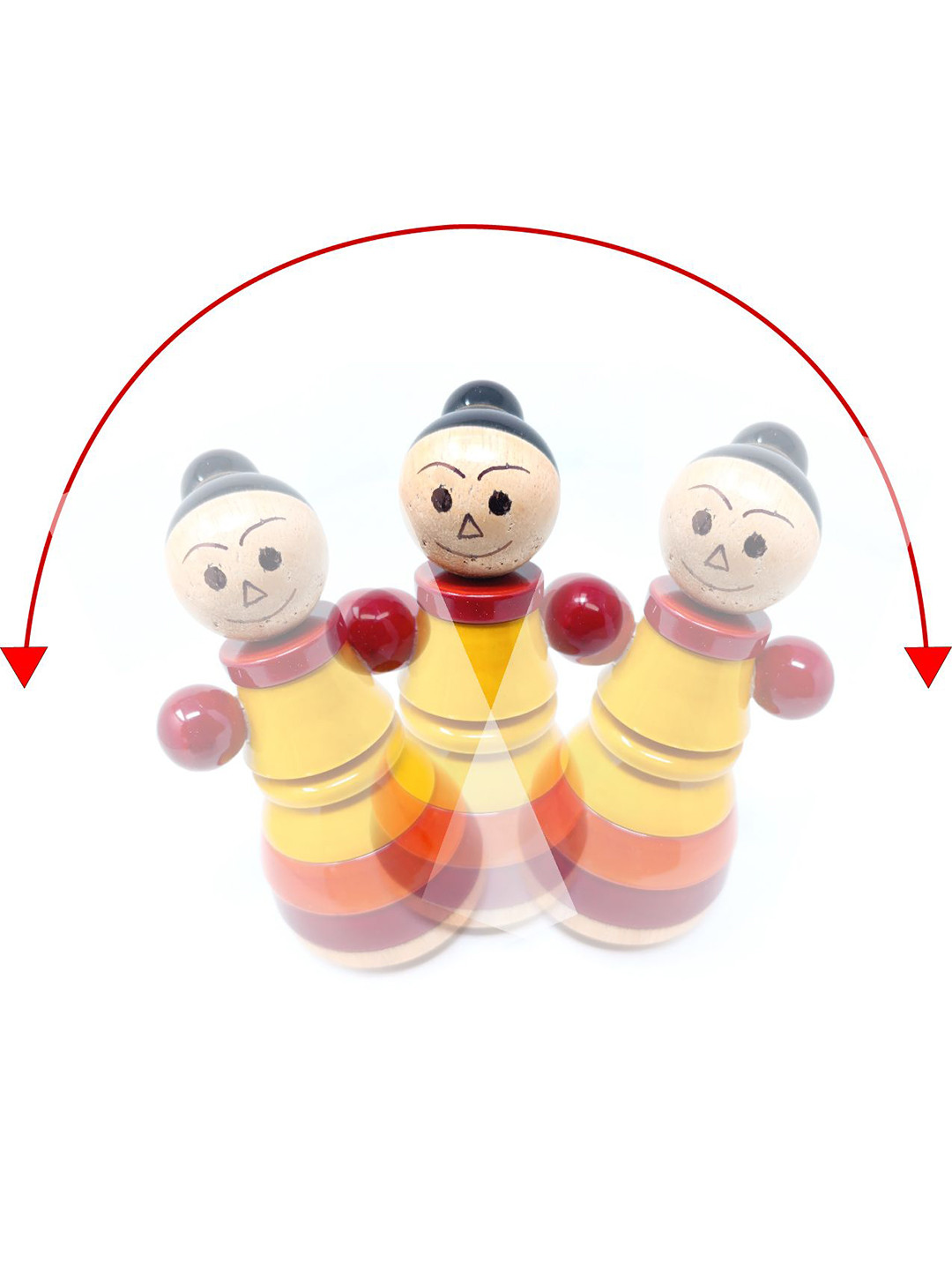 A&A Kreative Box Dancing Girl Stacker Shape Size Recognition Organic Colour Wooden Toy