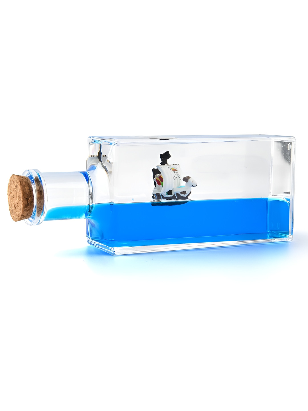 COMICSENSE Unsinkable Going Merry Ship in A Bottle Transparent Glass Glossy Living Room Small Showpiece - 6.9 Inches