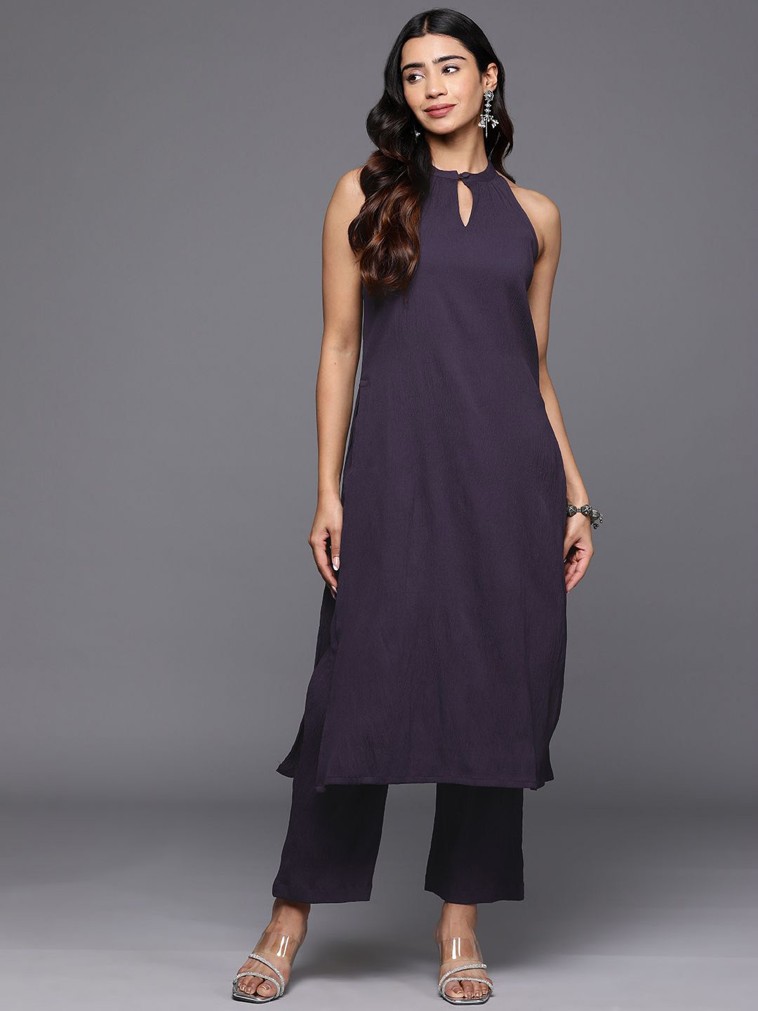 Varanga Crepe Straight Kurta with Trousers