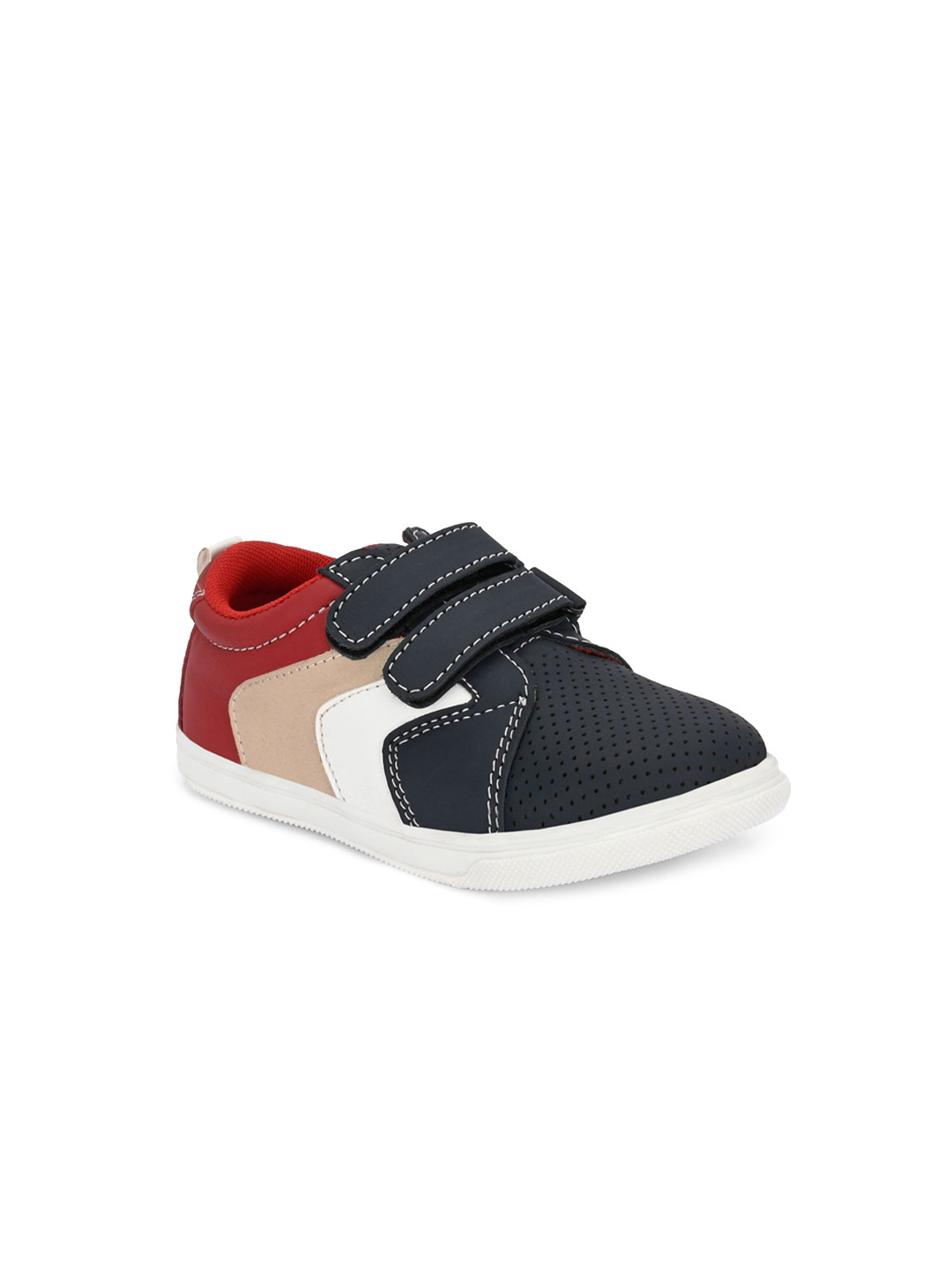 TUSKEY Boys Colourblocked Leather Double Velcro Closure Sneakers