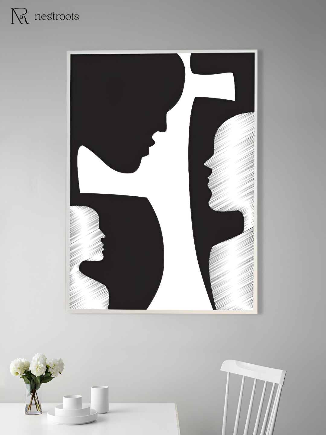 nestroots The Ripples of Time Black & White Canvas Abstract Wall Art