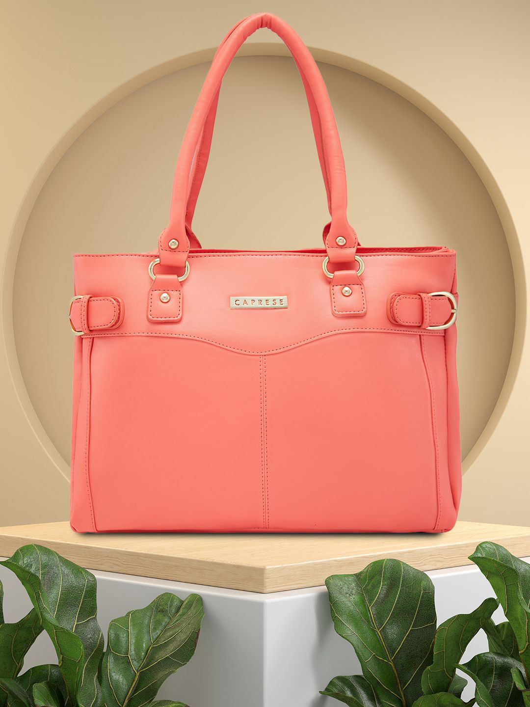 Caprese Dalia Women Peach Medium Satchel Bag