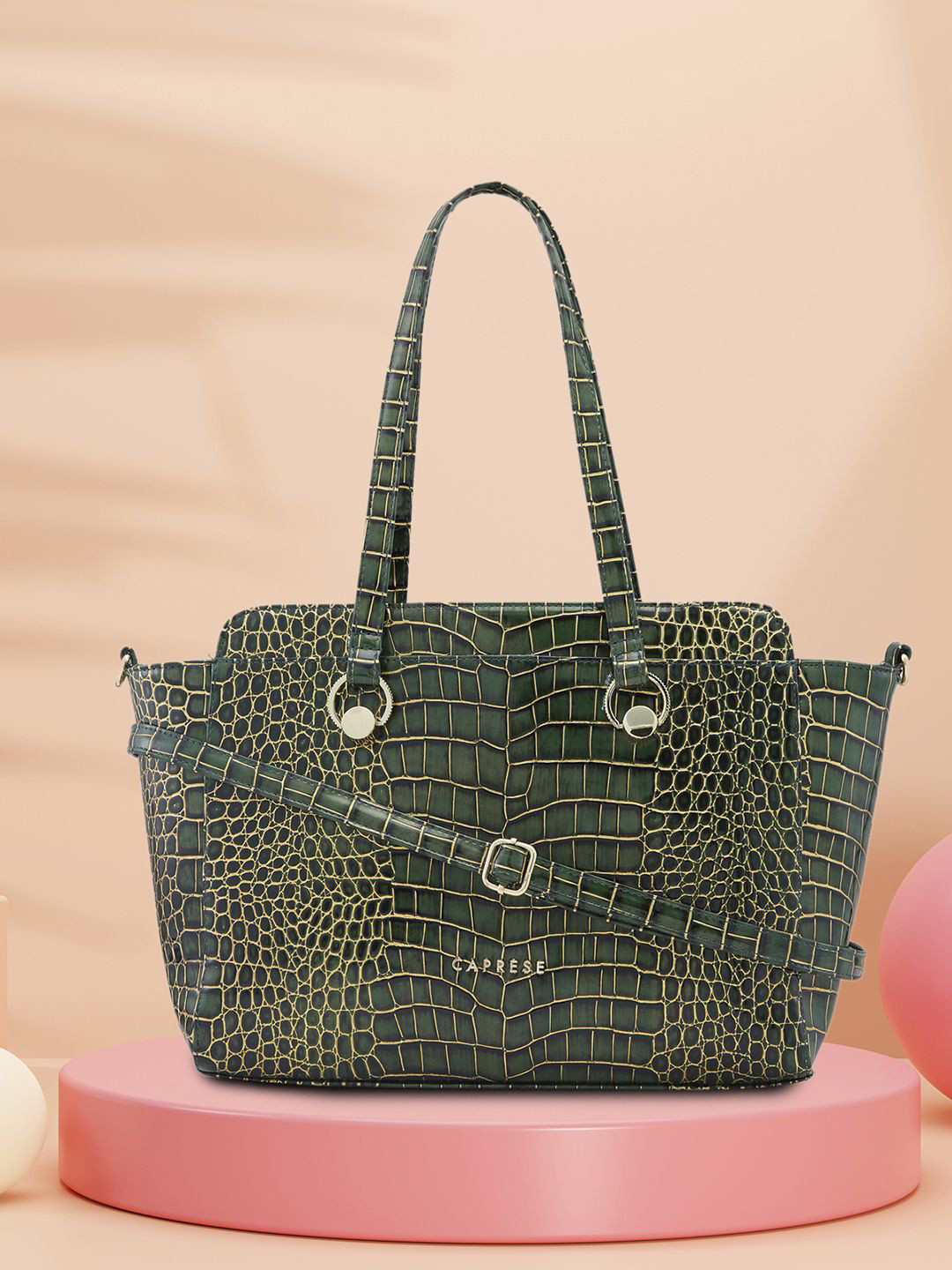 Caprese Miranda Women Green Large Satchel Bag