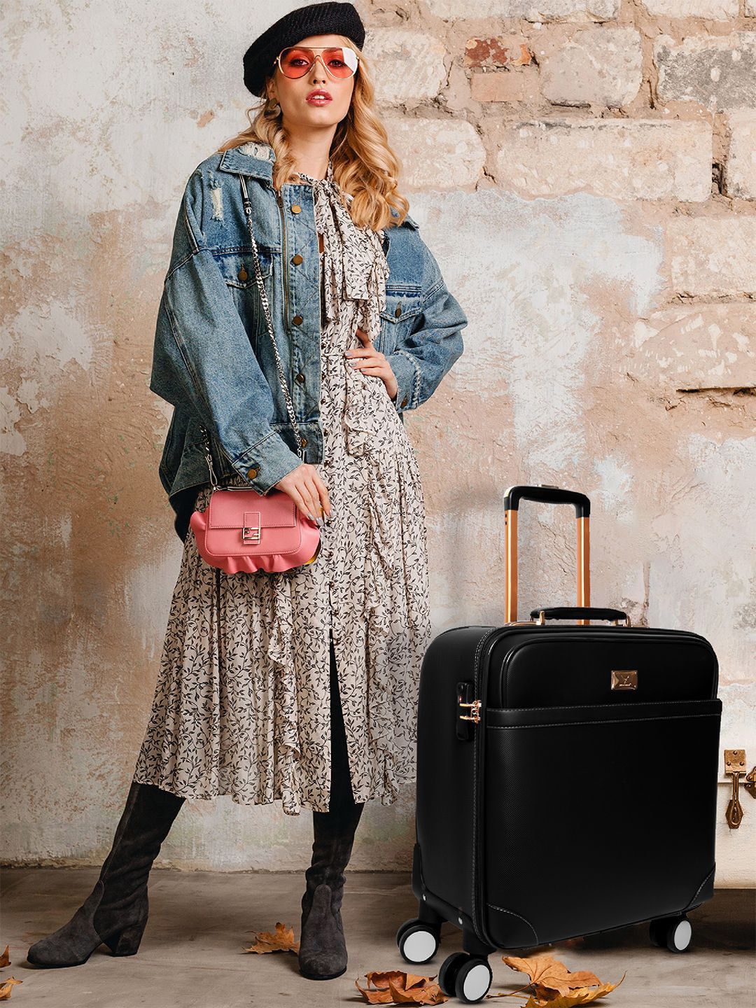 REDHORNS Textured Soft Suitcase Trolley Bags