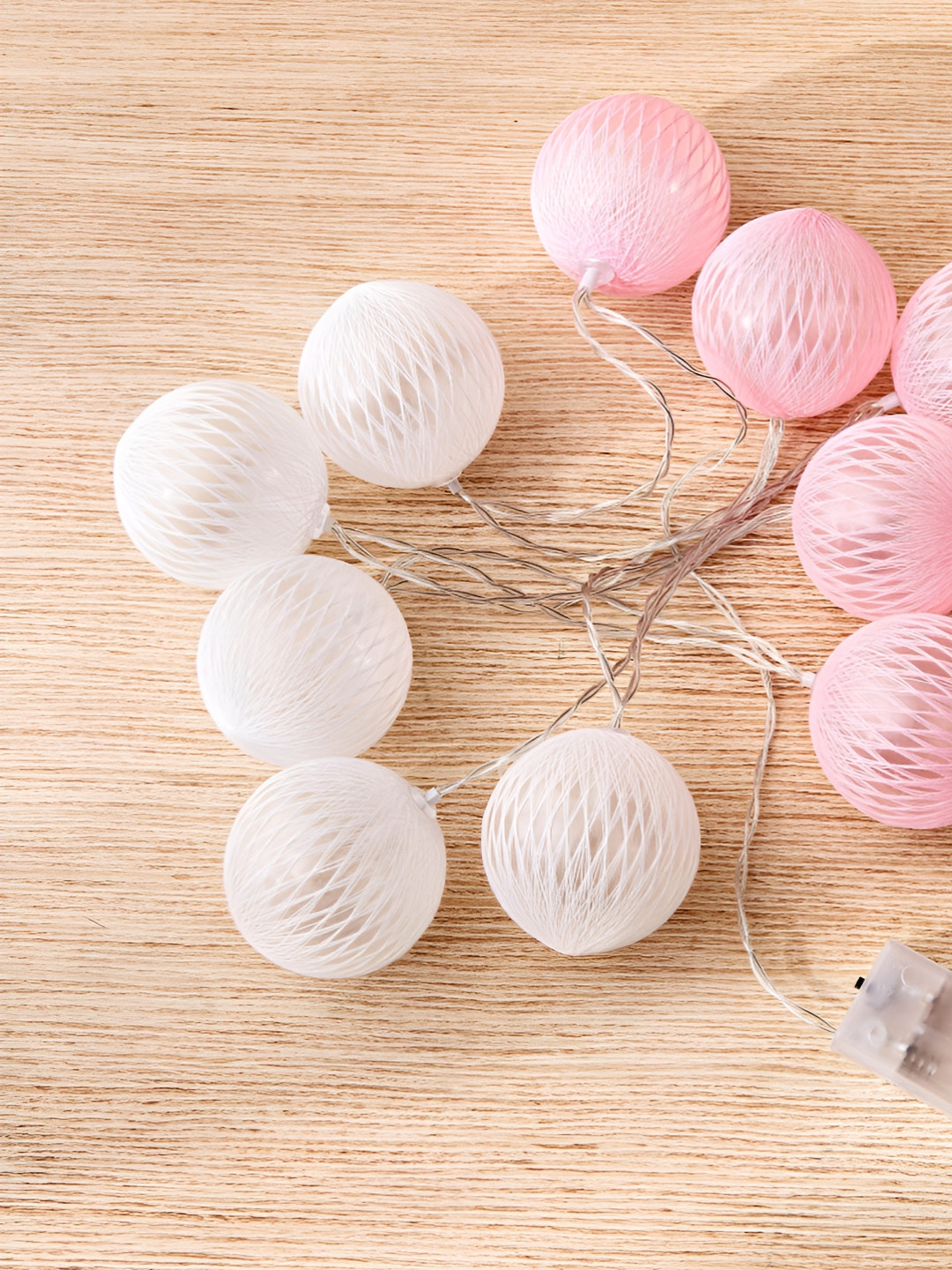 Home Centre Serena Solitaire White & Pink Bulb Shaped String Light