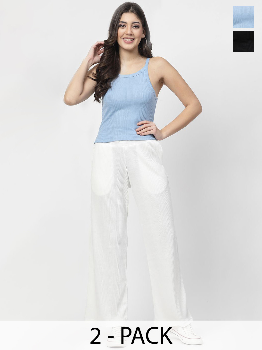 ETC Pack Of 2 Round Neck Spaghetti Tank Top