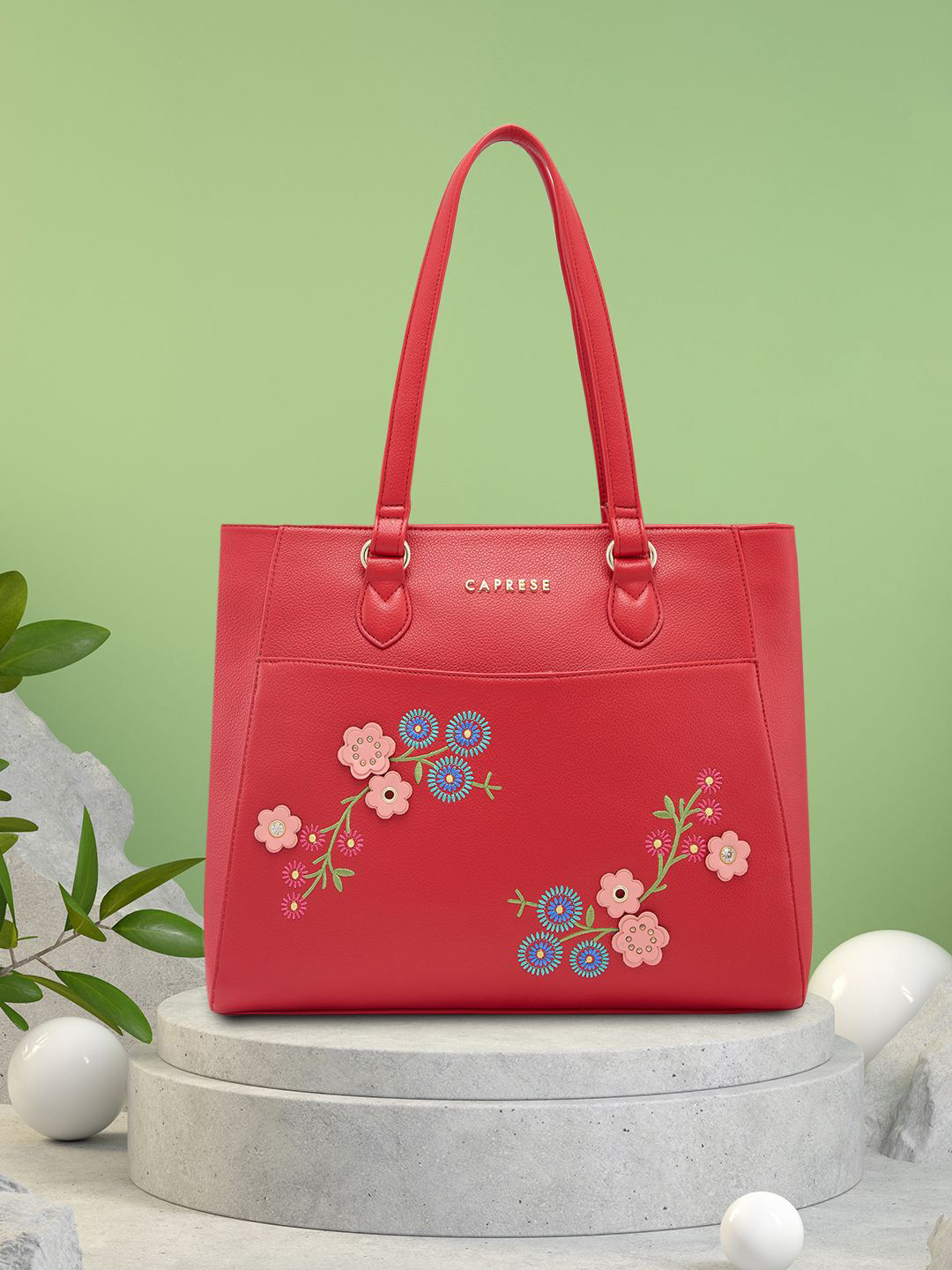 Caprese Erica Women Maroon Medium Tote Bag