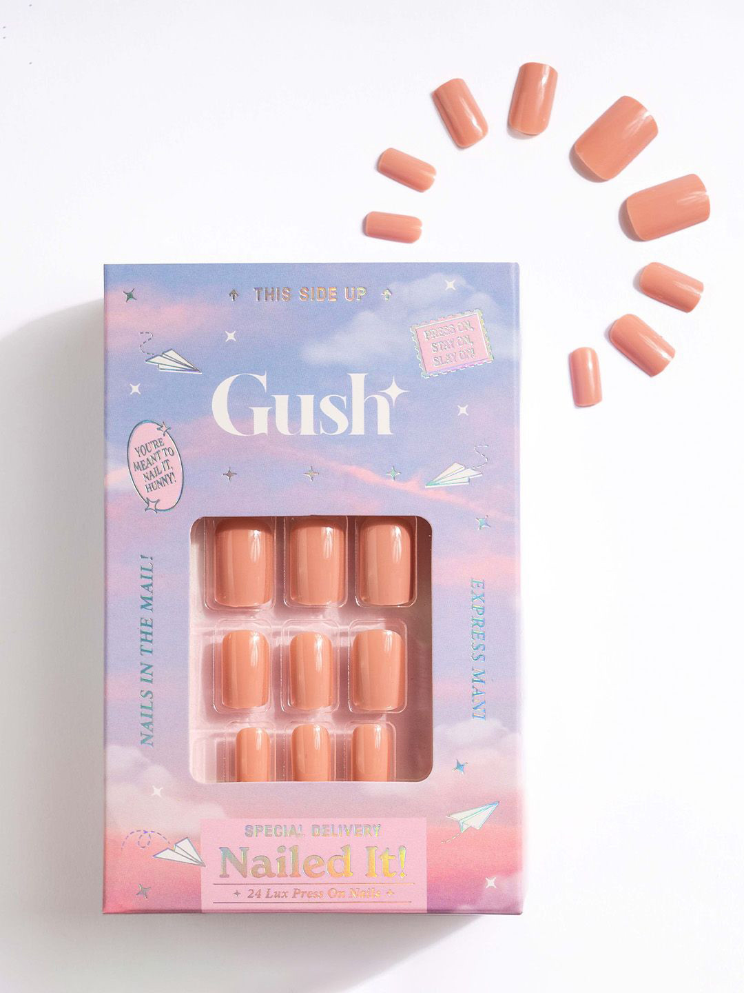 Gush Beauty Nailed It 24Psc Medium Almond Press On Nails - Natural Nude