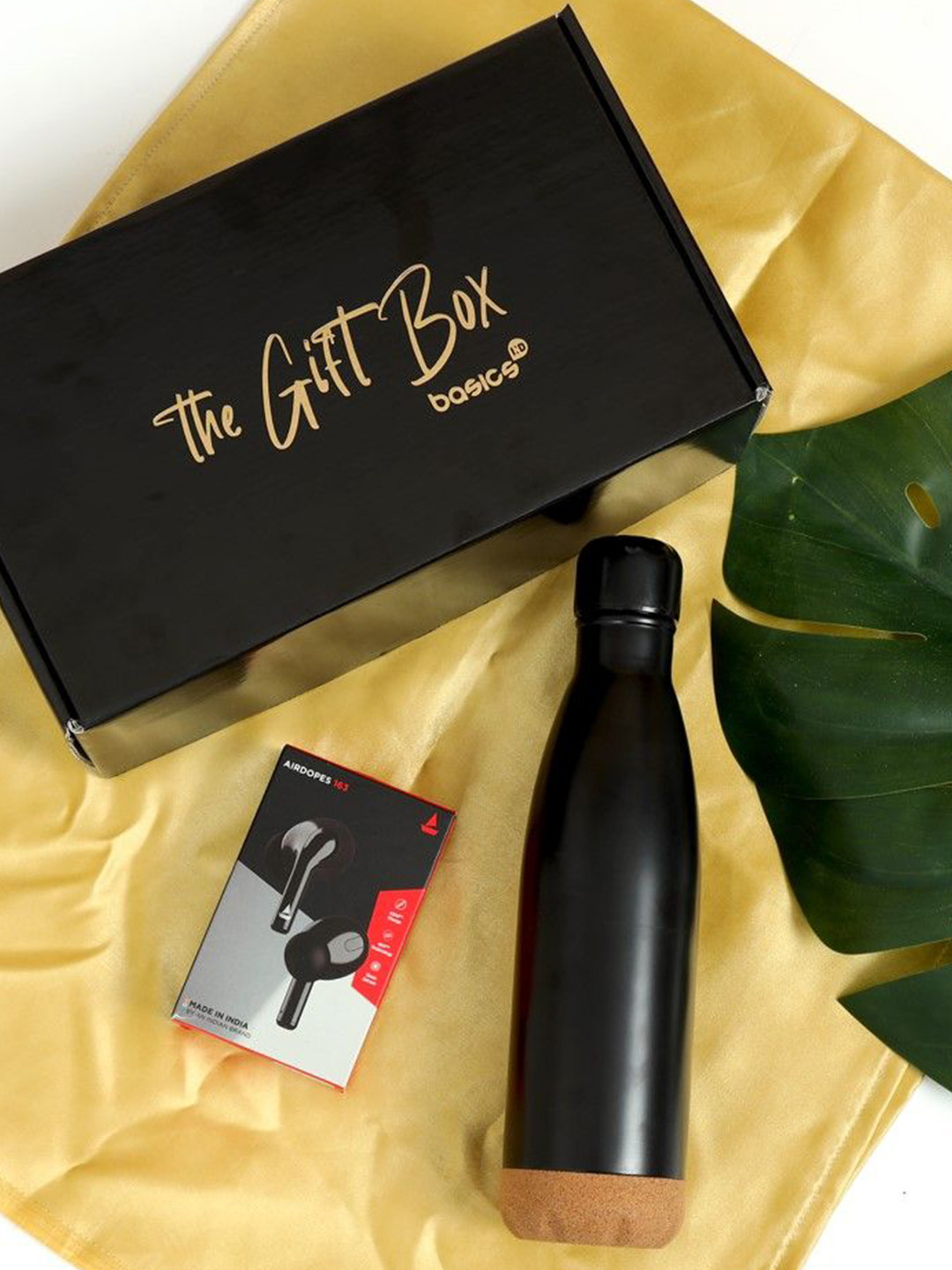 basics IND Boat Airdopes Black 163 M with Cork Base Bottle Black