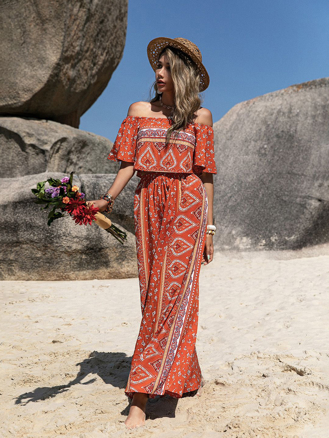 JC Mode Printed Top with Trousers