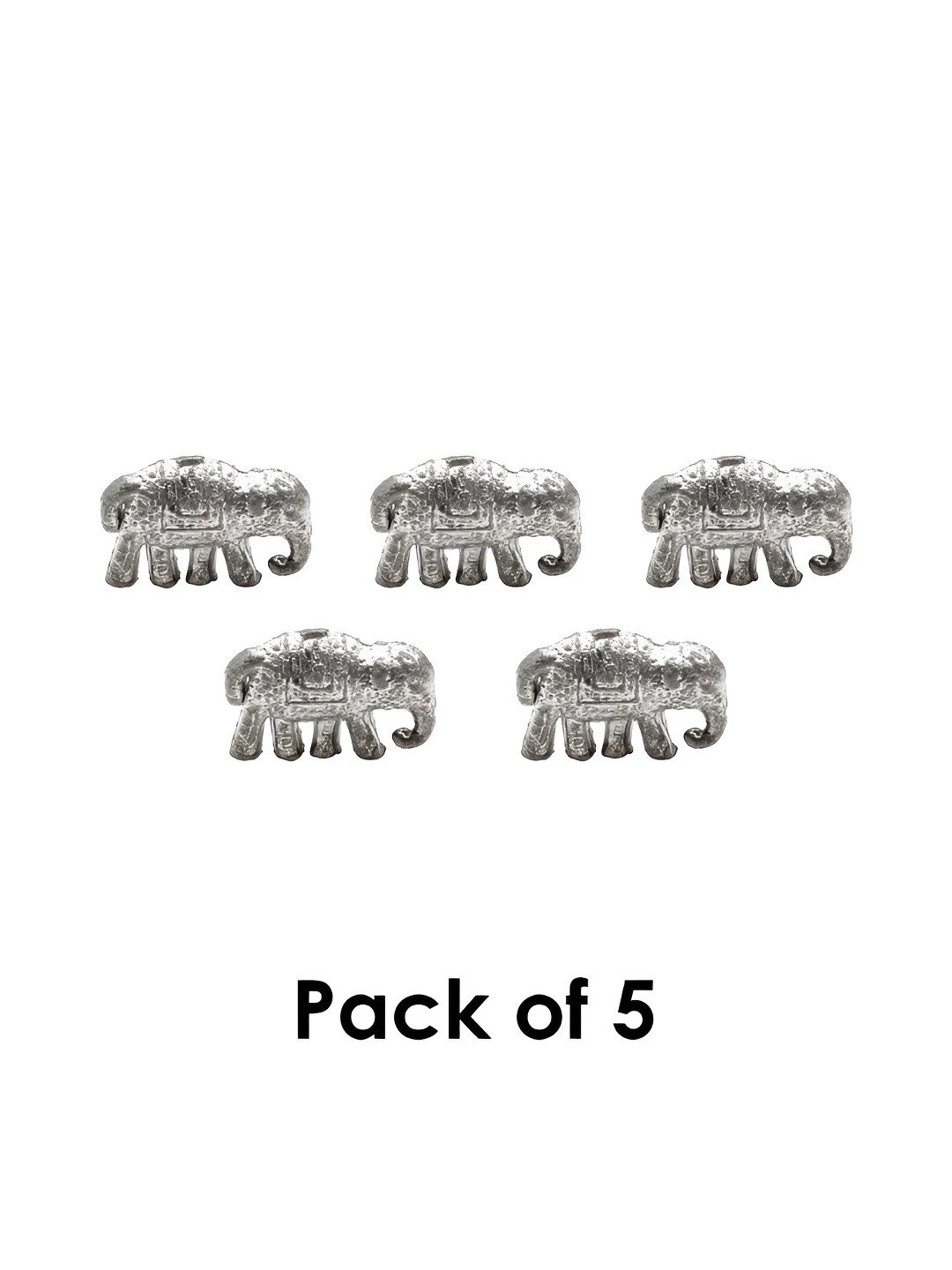 DOKCHAN Silver Toned 5 Pieces Lead Elephants