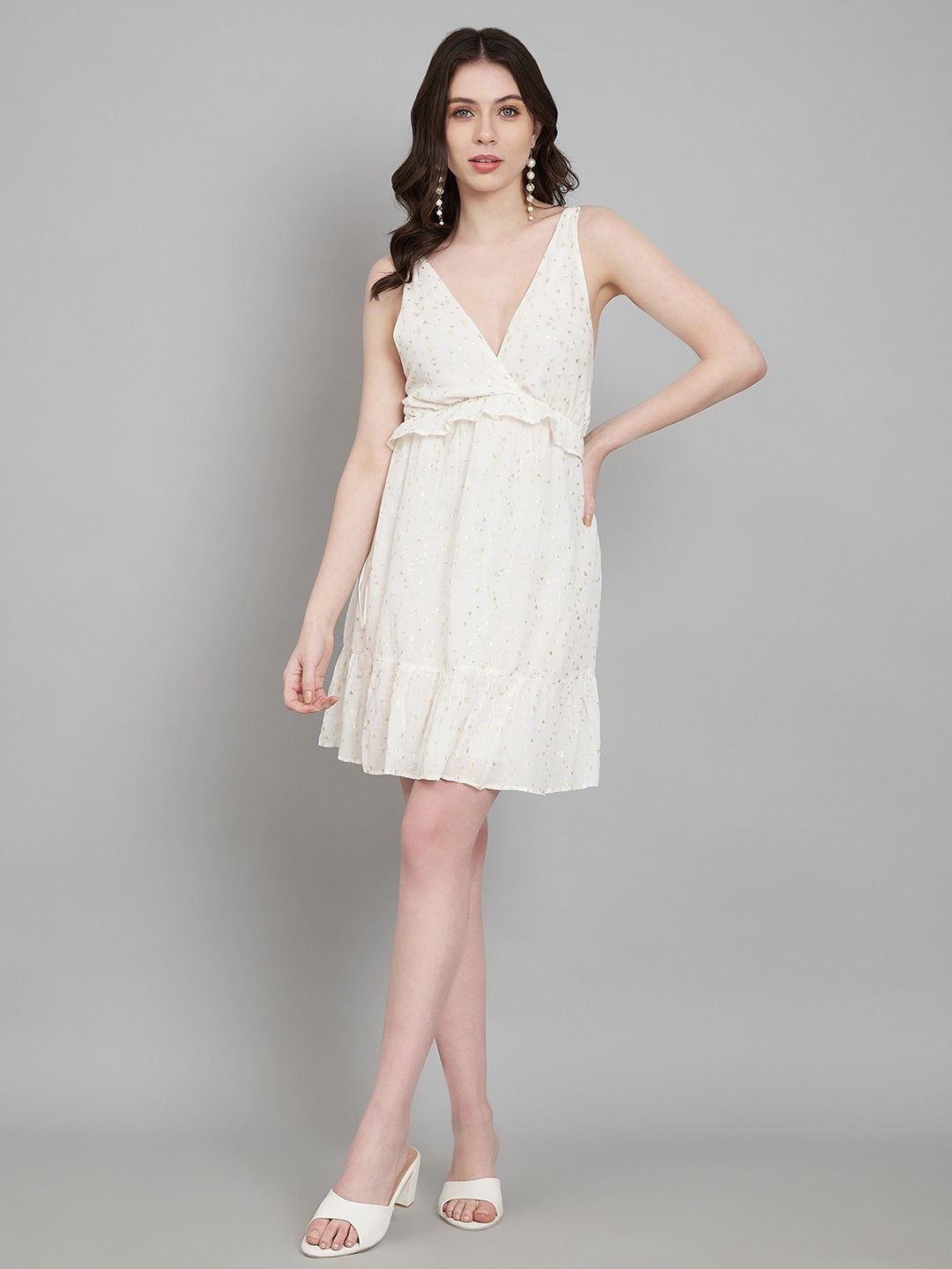 Amagyaa Ruffled Fit & Flare Backless Dress