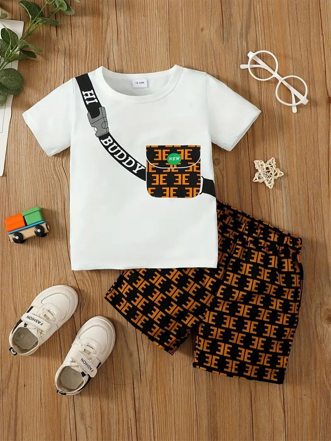 COLORWINGS Boys Hi Buddy Printed T-shirt With Short