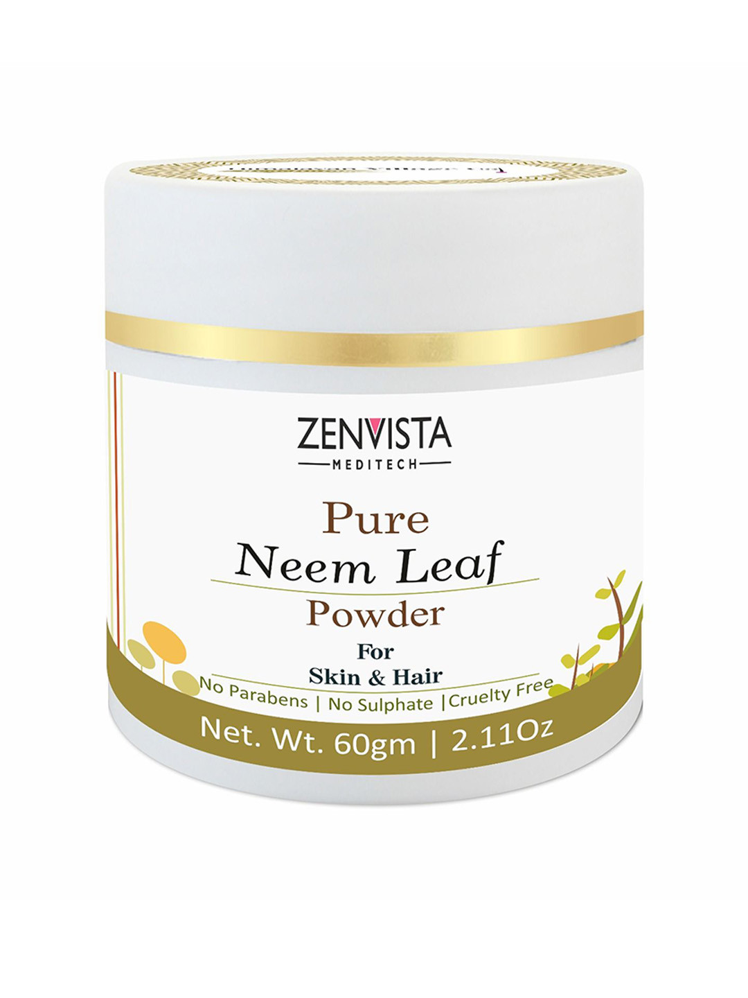 Zenvista Pure Neem Leaf Powder for Skin & Hair - 60g