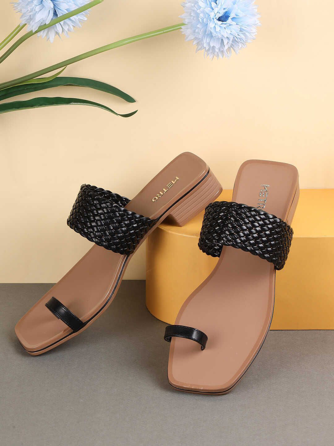 Metro Women Square Toe Block Heel Sandals