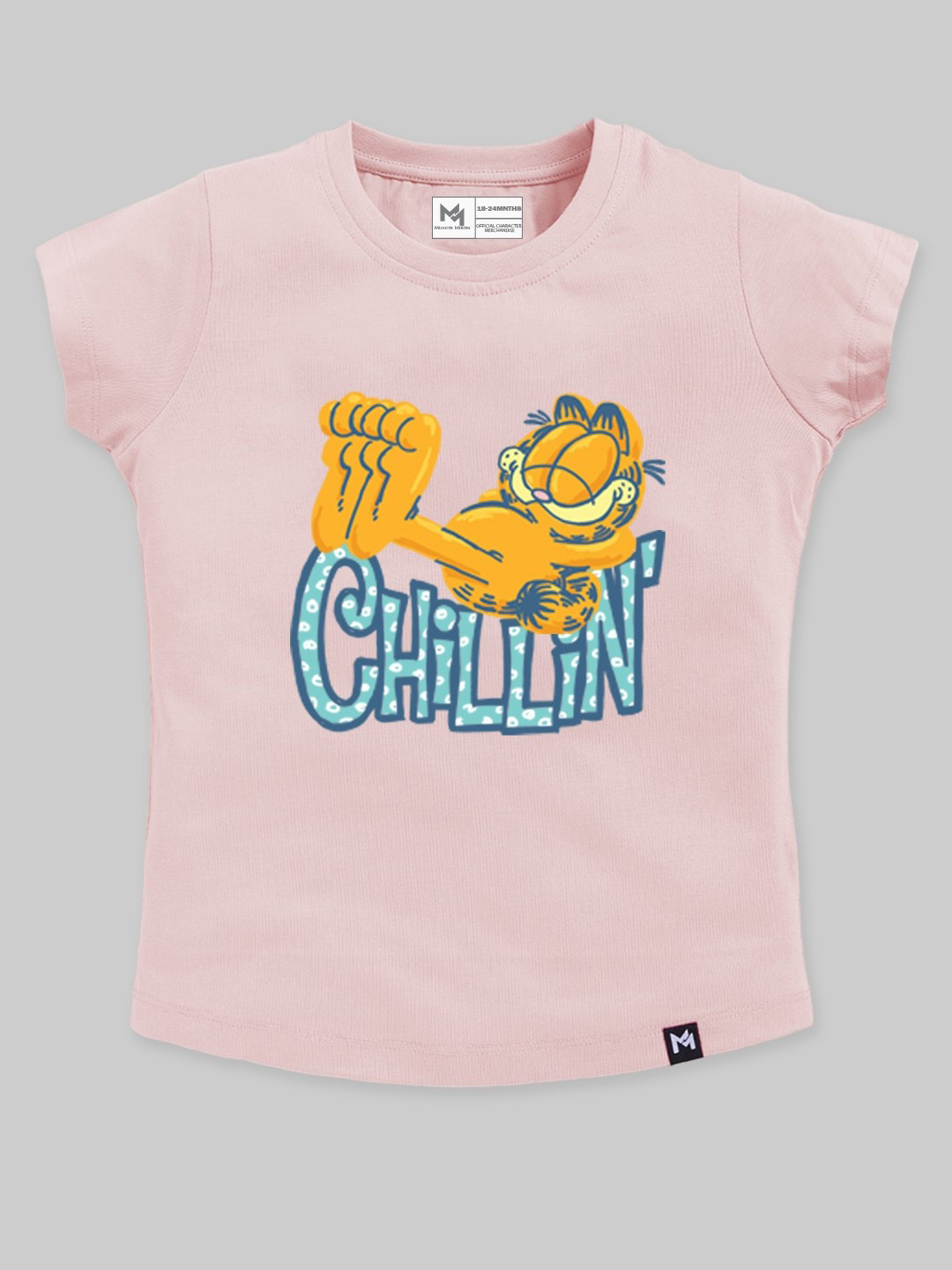 YK X Minute Mirth Girls Garfield Printed Pure Cotton T-shirt