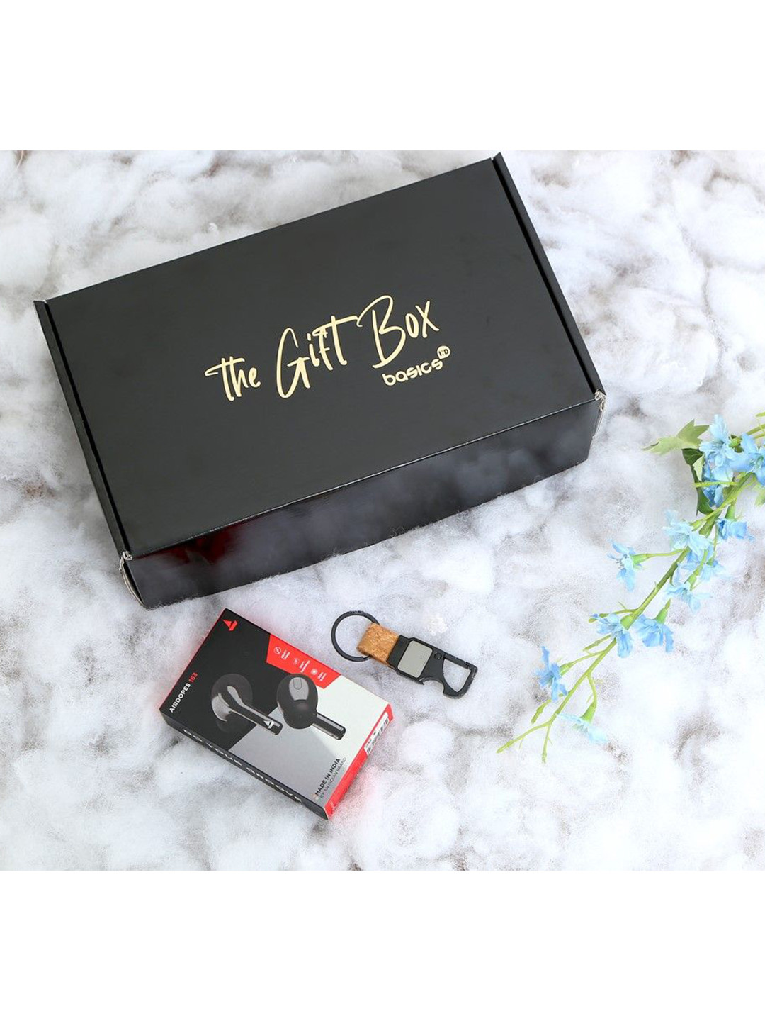 basics IND Boat Airdopes Black 163 M with Cork Metal Key Chain