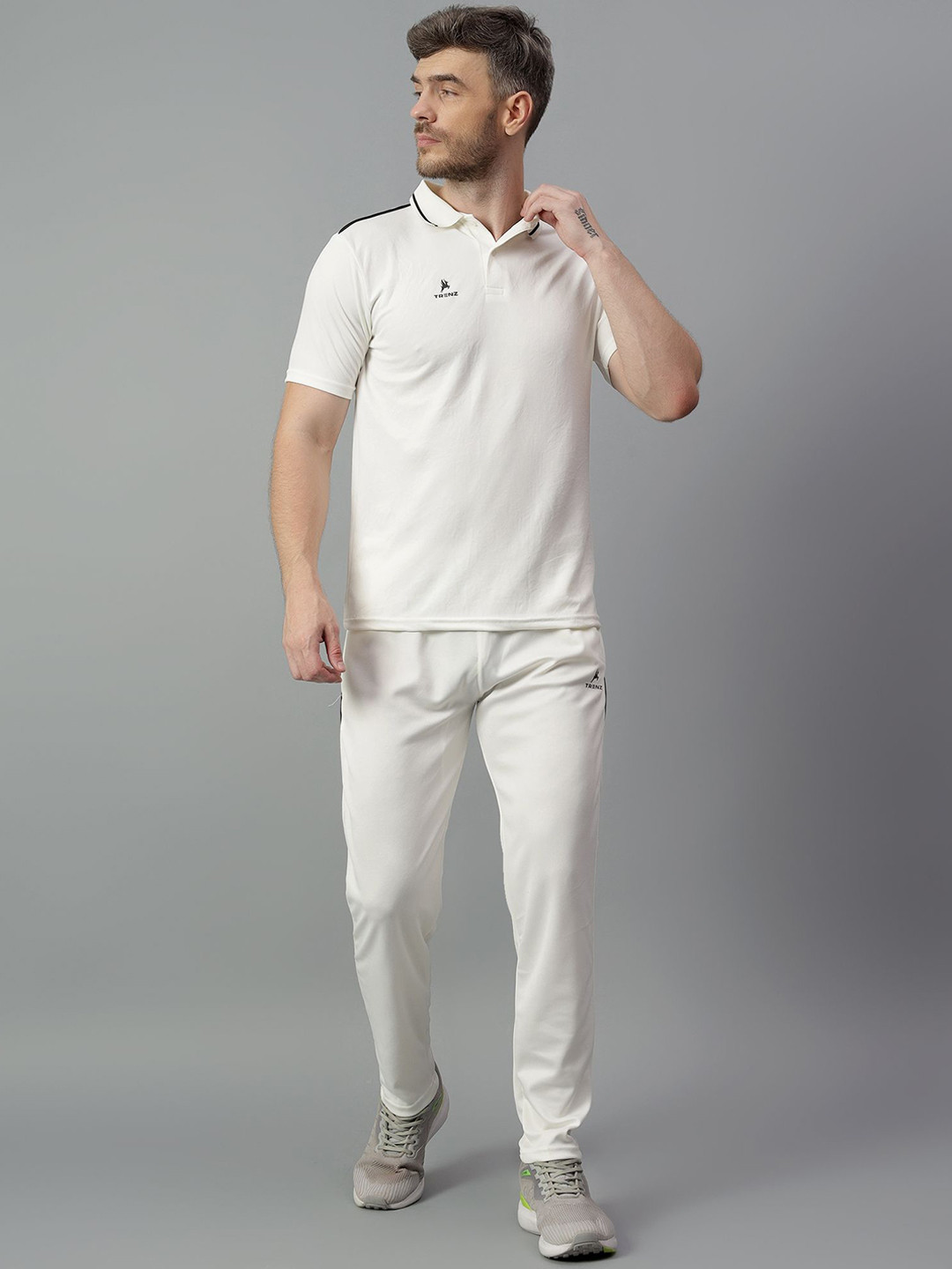 Trenz Men Printed Mid-Rise Cricket Set Tracksuit