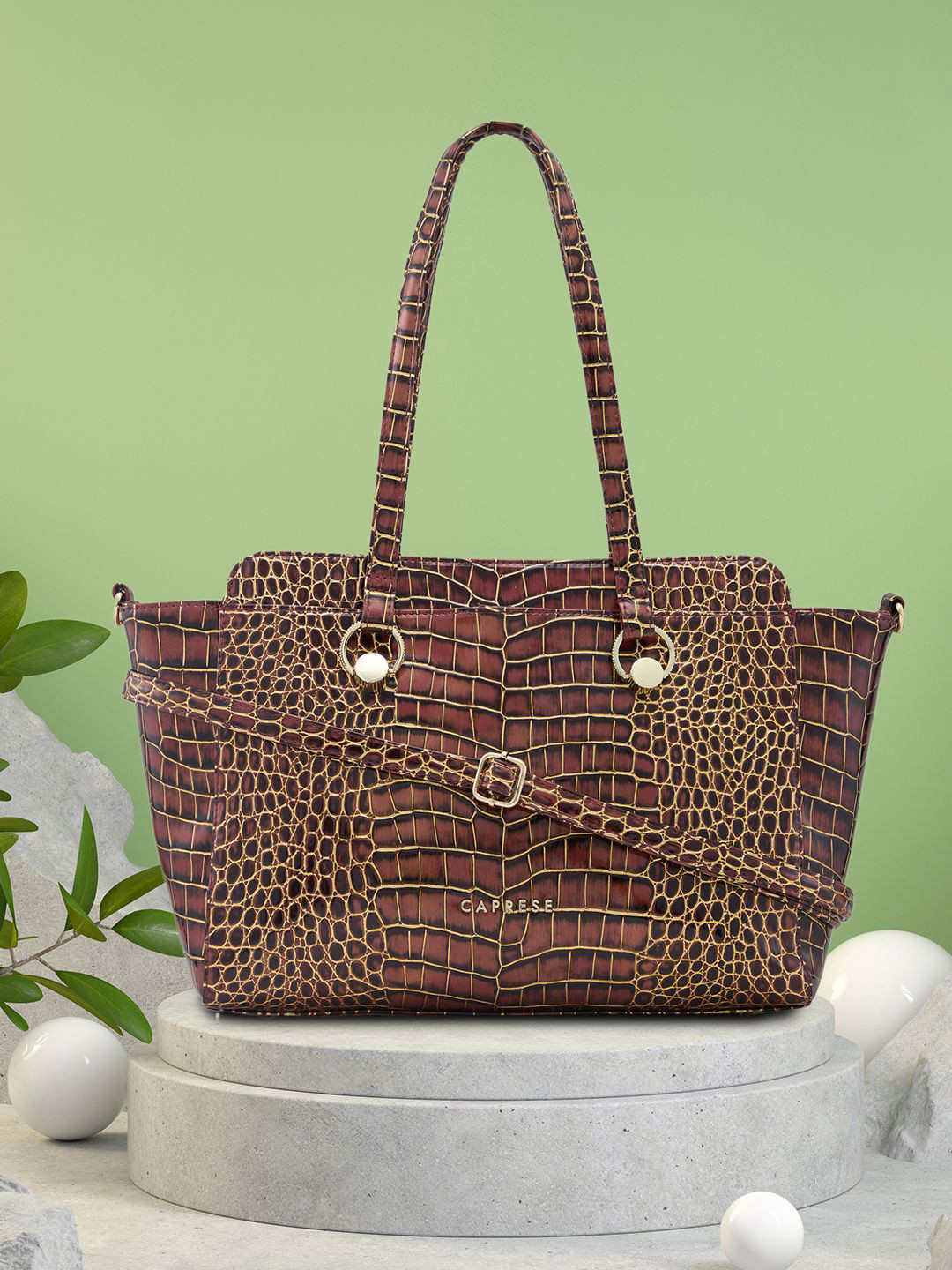 Caprese Miranda Women Burgundy Large Satchel Bag