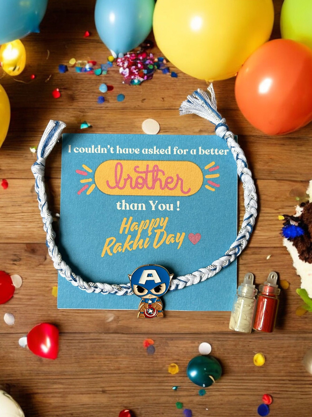 JEWELWATI Captain America Thread Rakhi