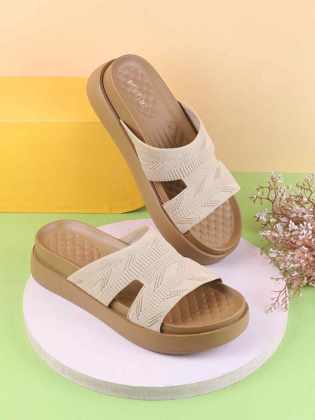 Metro Woven Design Platform Sandals