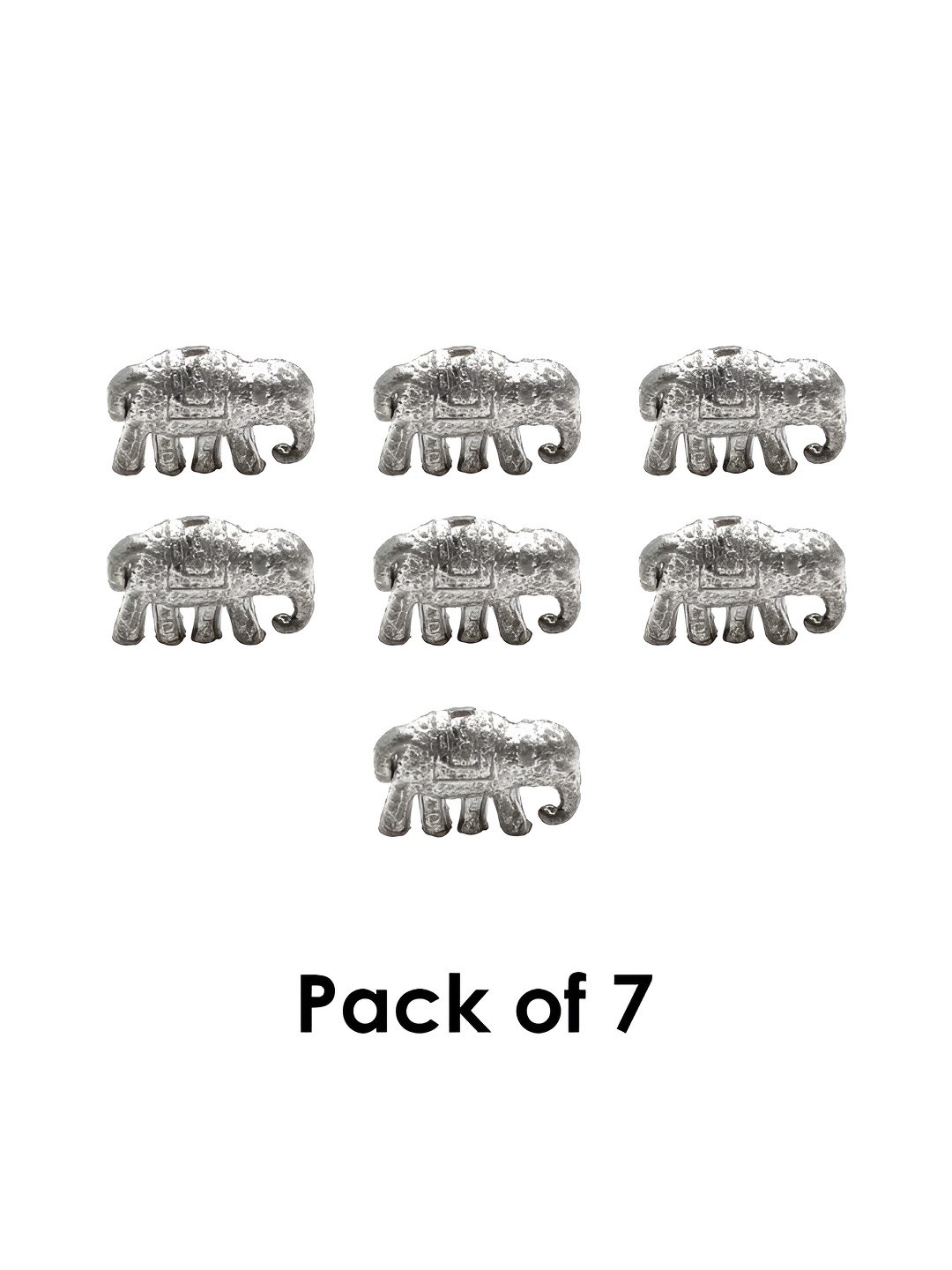 DOKCHAN Silver-Toned 7 Pieces Metal Lead Elephant