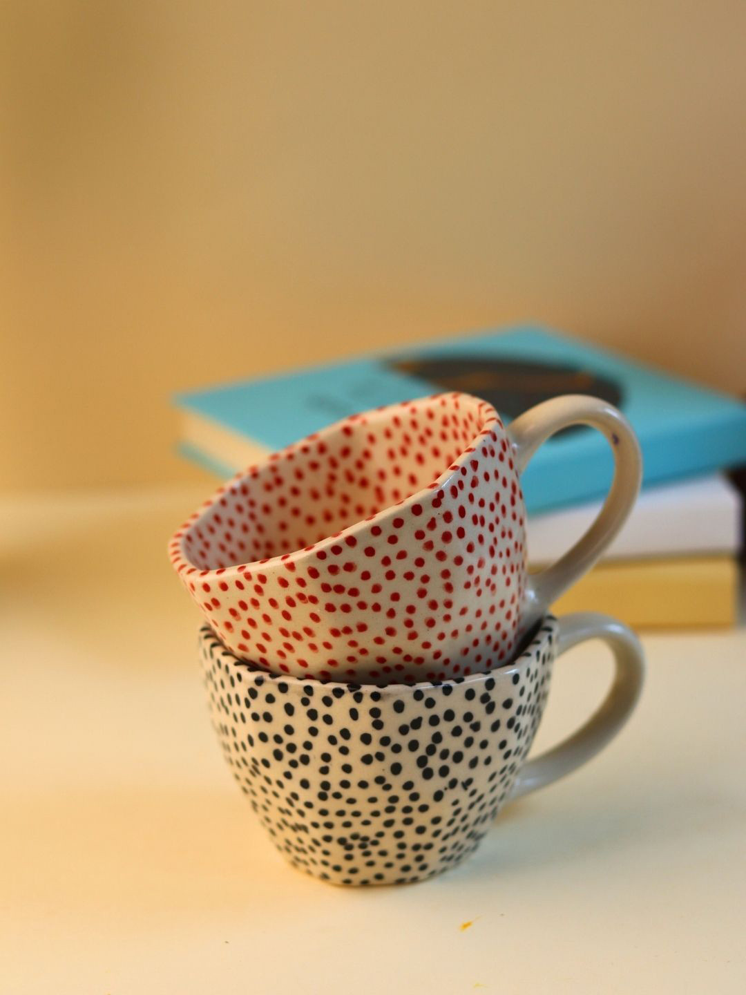 WEAVING HOMES In A World Full of C*nts You Are My Favourite Birthday, Secret Santa Unique Beige Polka Dots Ceramic Microwave Safe 2 Piece Mugs-220ml