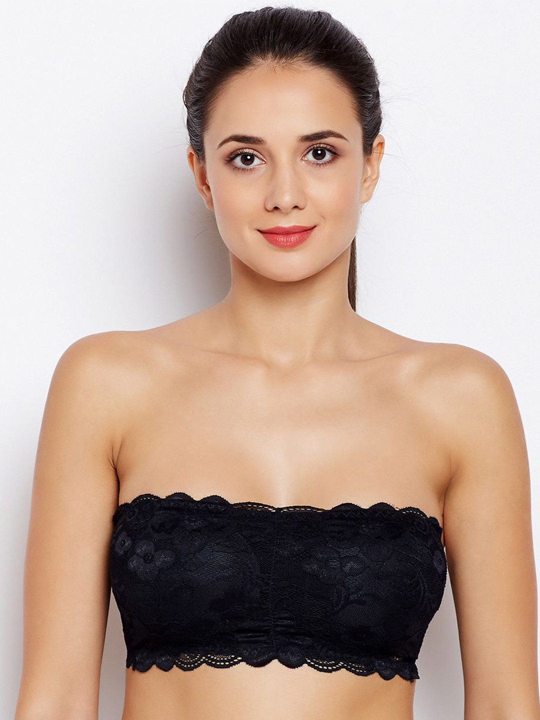 JMT Wear Floral Lace Bandeau Bra Half Coverage