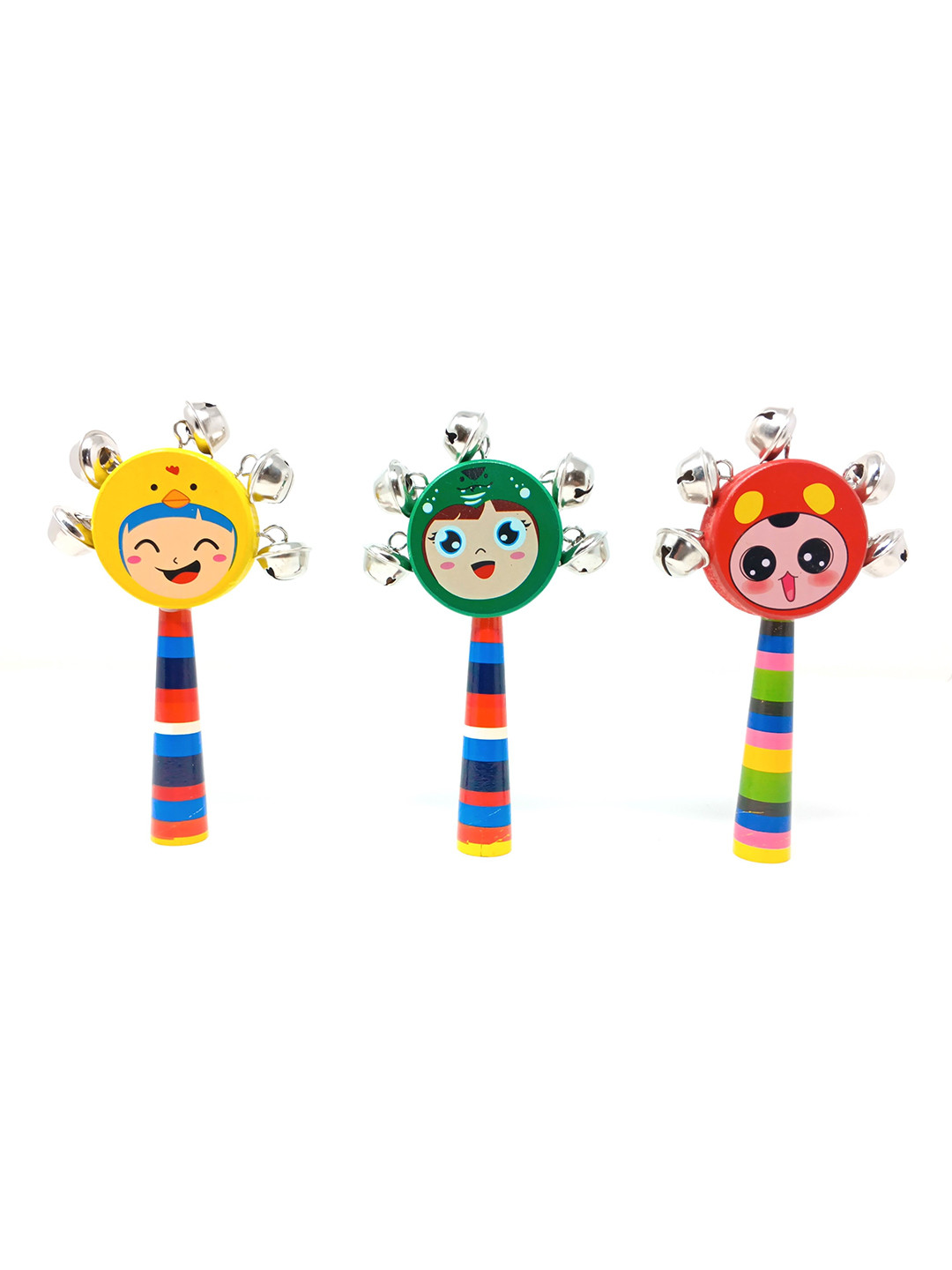 A&A Kreative Box Assorted 1Pcs Wooden Little Girl Rattle
