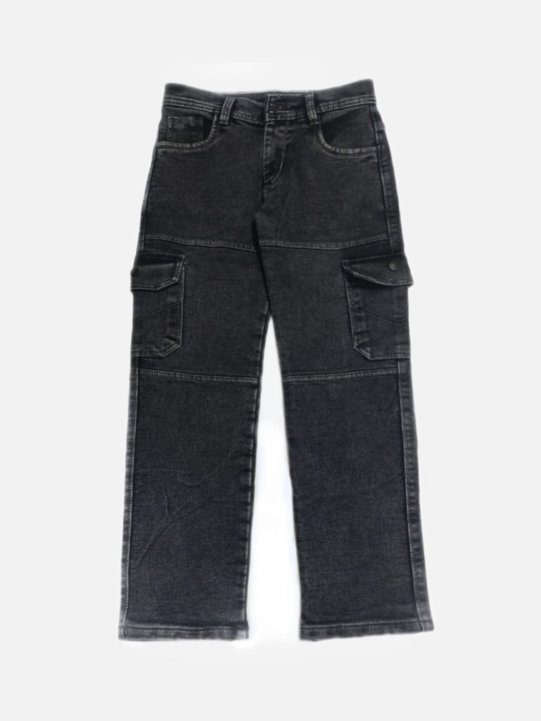 SKY HEIGHTS Boys Mid-Rise Cotton Clean Look Cargos Jeans