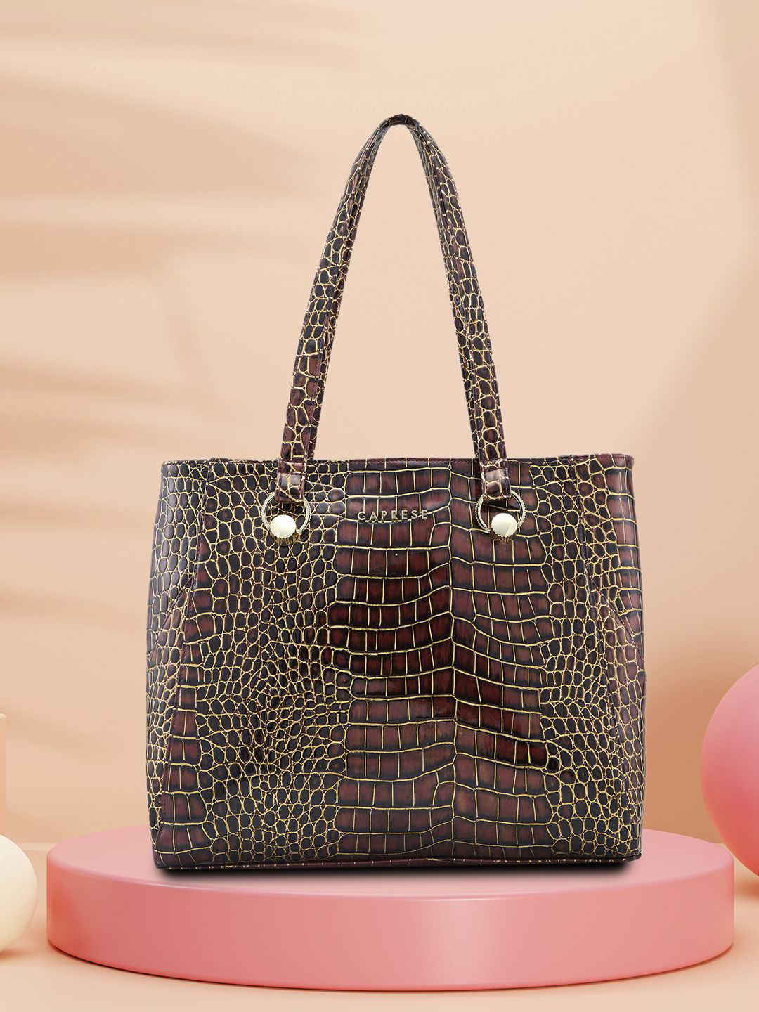 Caprese Miranda Women Burgundy Large Tote Bag