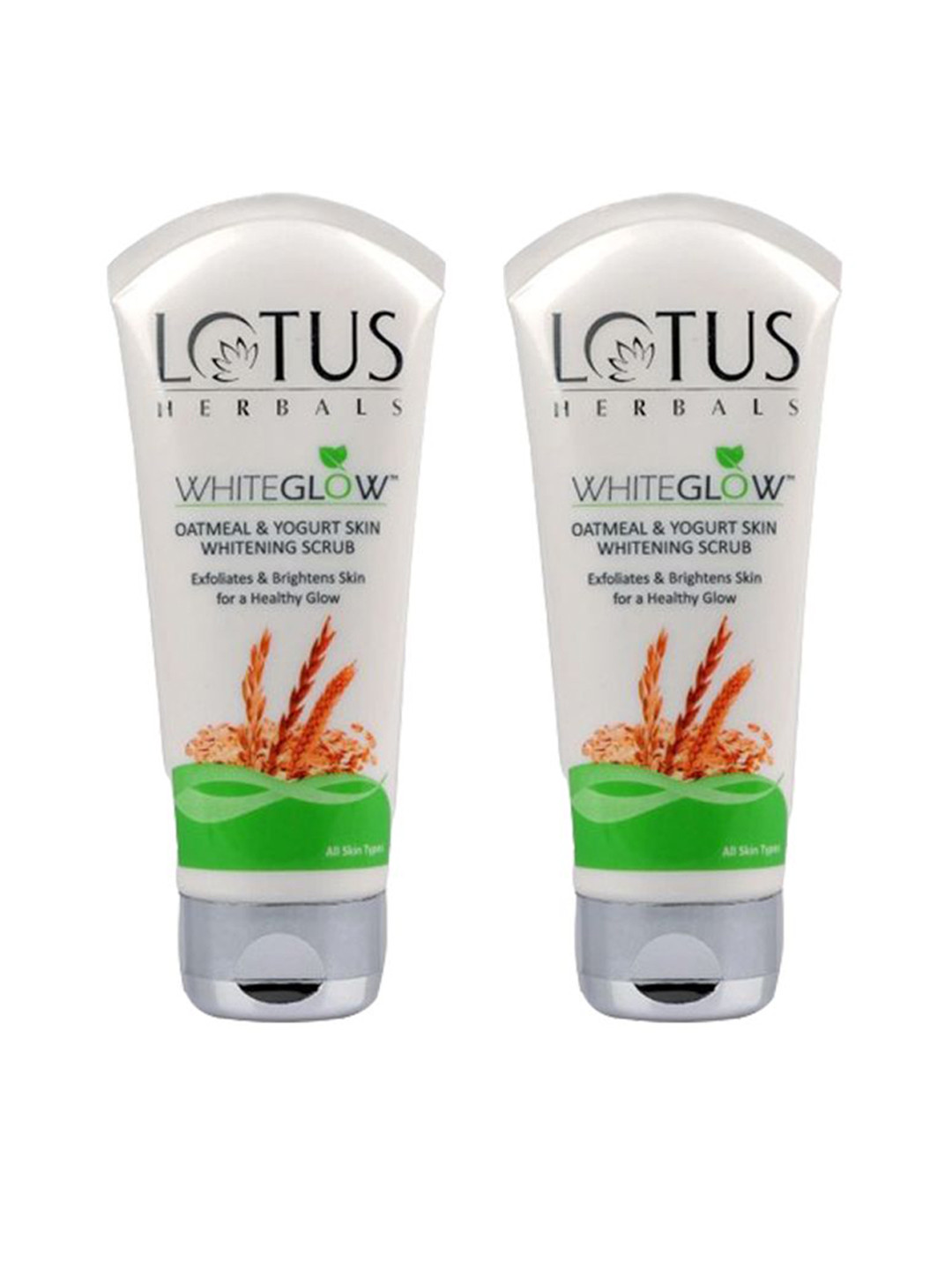 Lotus Herbals Set Of 2 Whiteglow Oatmeal & Yogurt Scrub - 100g Each