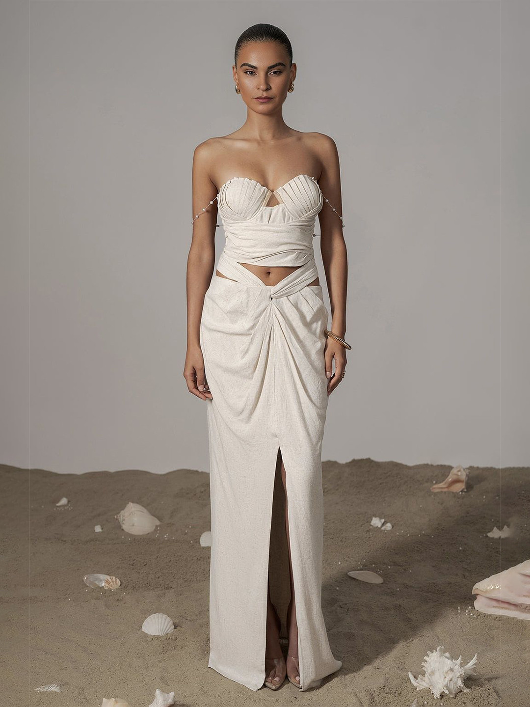 Bee Boe Linen Straight Maxi Skirts