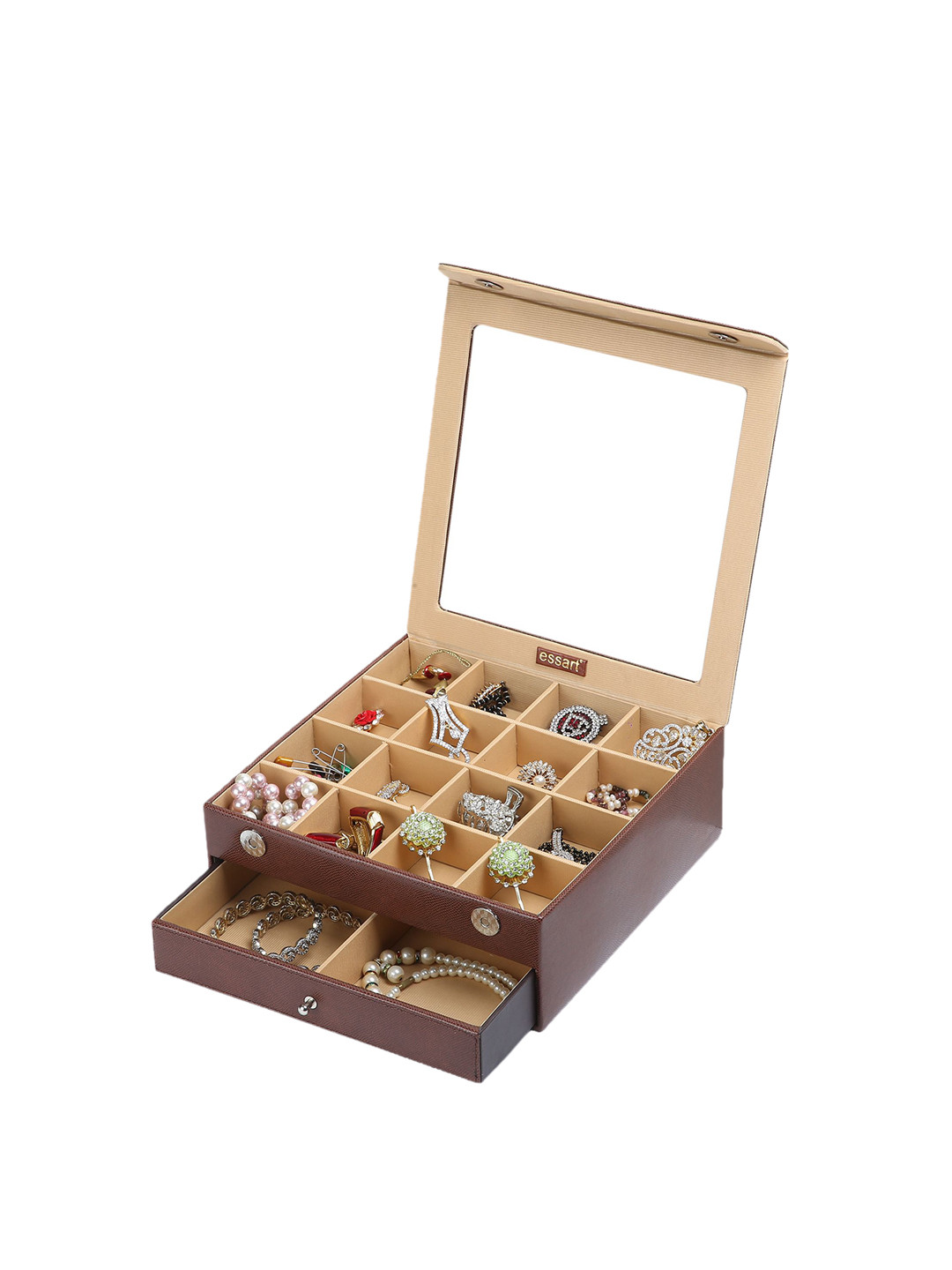 essart Brown Set of 1 Reusable Makeup Organisers