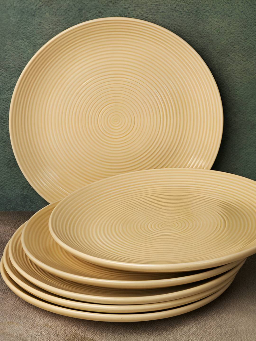 BODHI HOUSE Tan Set of 6 Textured Porcelain Plates