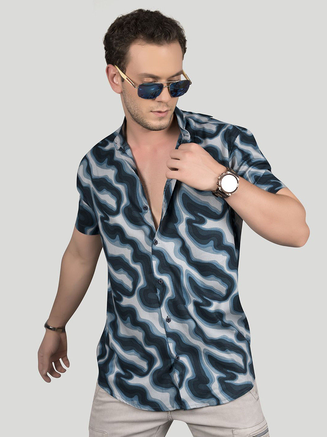 ALMATY Men Comfort Slim Fit Opaque Checked Party Shirt
