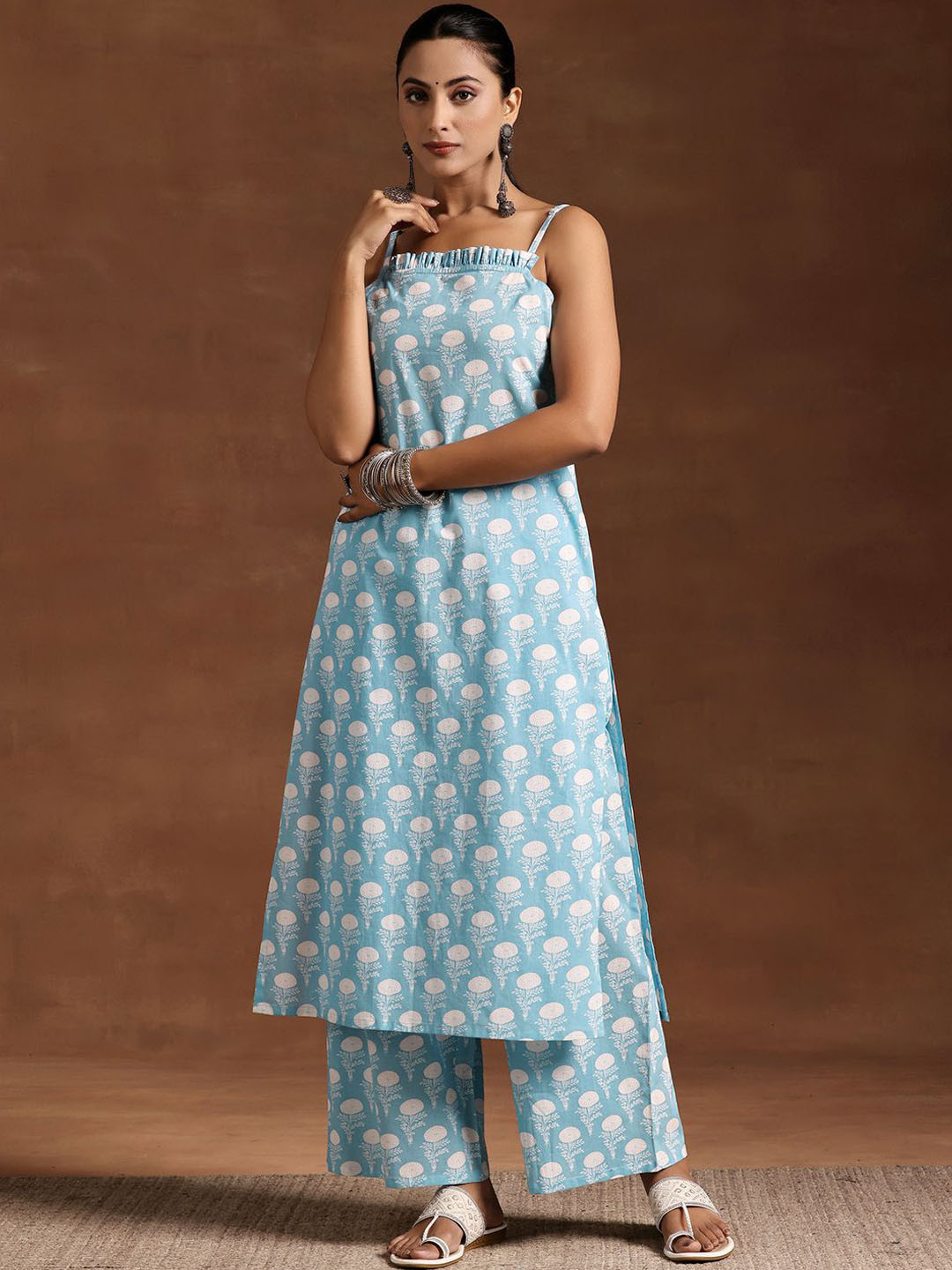 Gerua By Libas Women Floral Printed Regular Pure Cotton Kurta with Palazzos